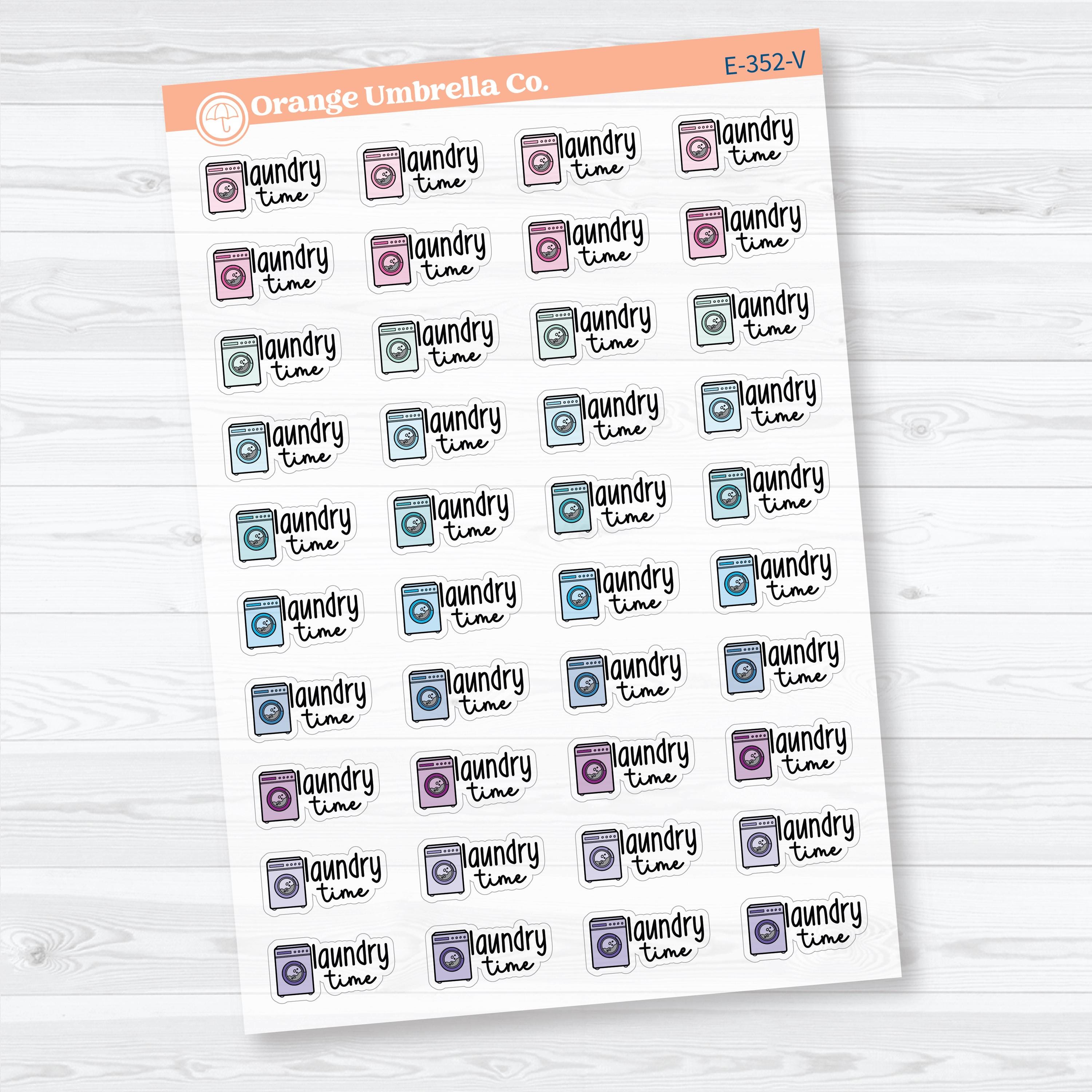 Laundry Time Clear Matte Planner Stickers | F18 Event Labels | E-352-CM