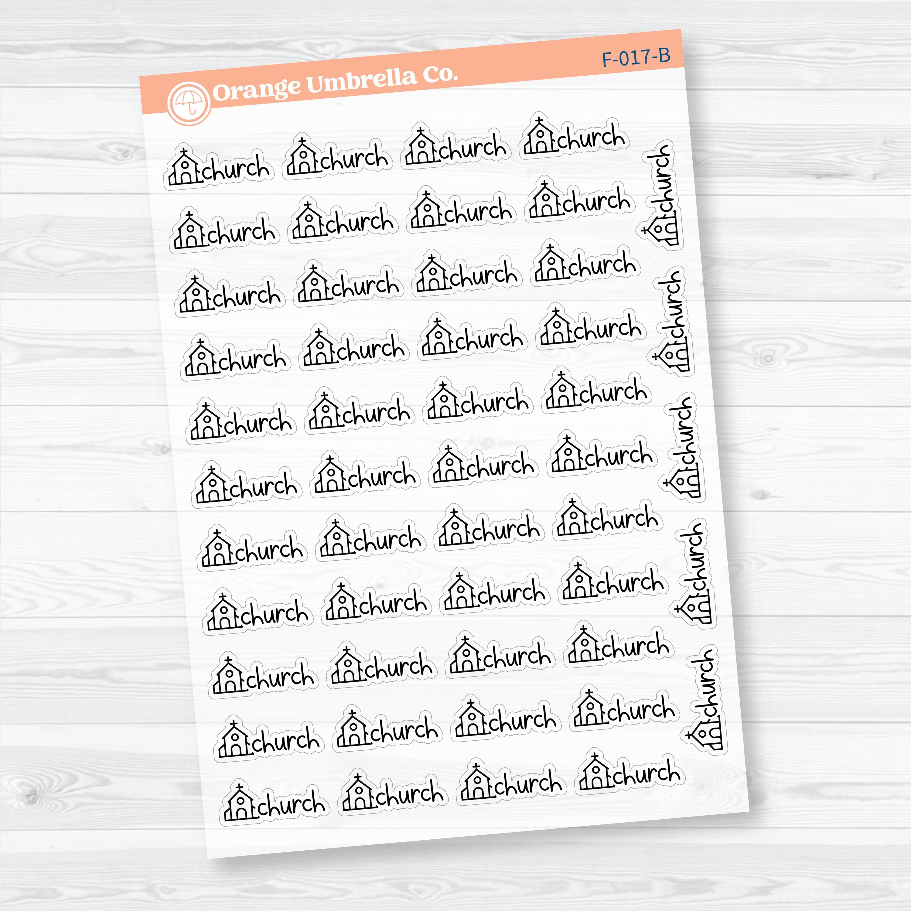 Church Event Labels F21 | Faith Clear Matte Planner Stickers | F-017-CM