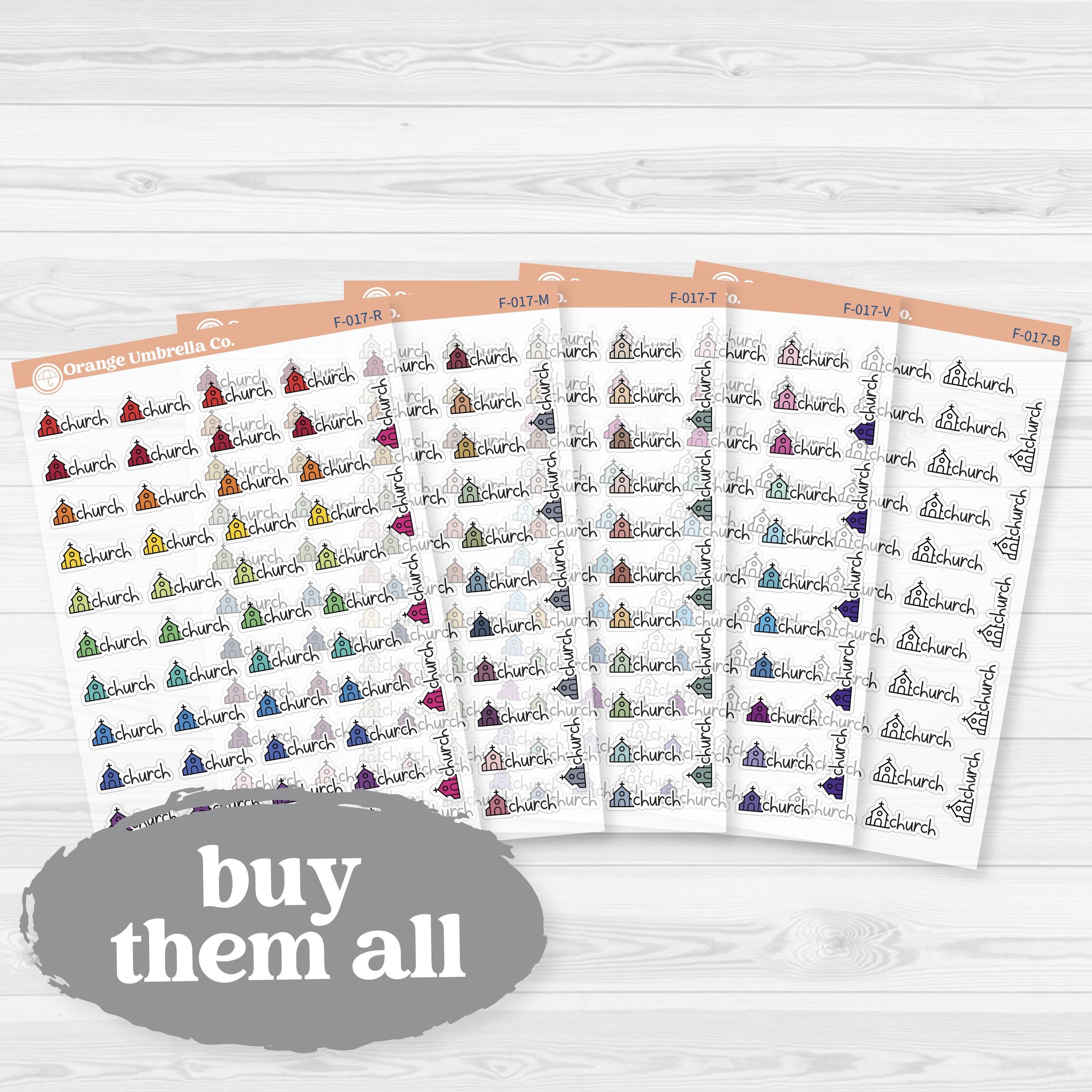 Church Event Labels F21 | Faith Clear Matte Planner Stickers | F-017-CM