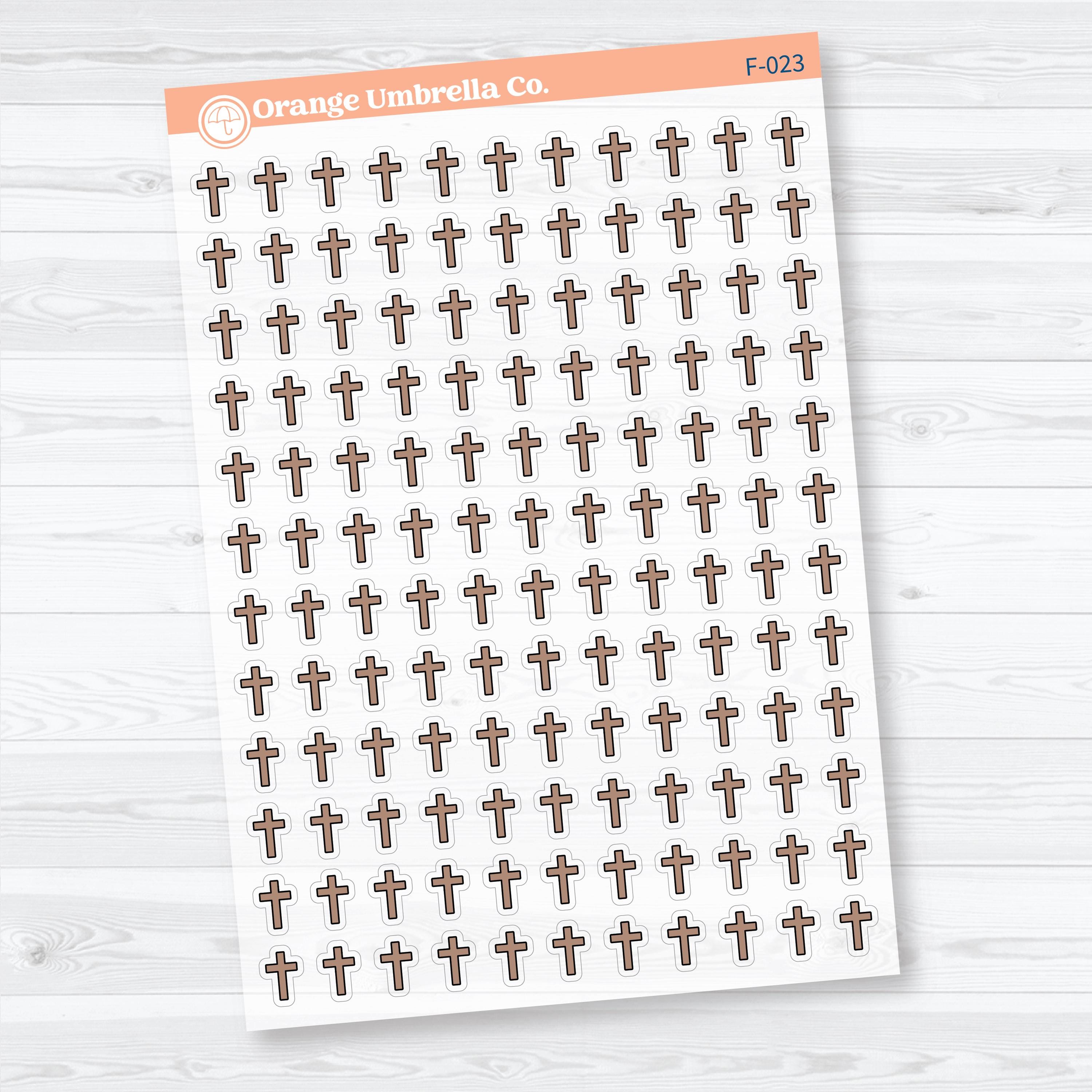 Cross Inductive Bible Study Clear Matte Jesus Faith Icons Planner Stickers | F-023-CM