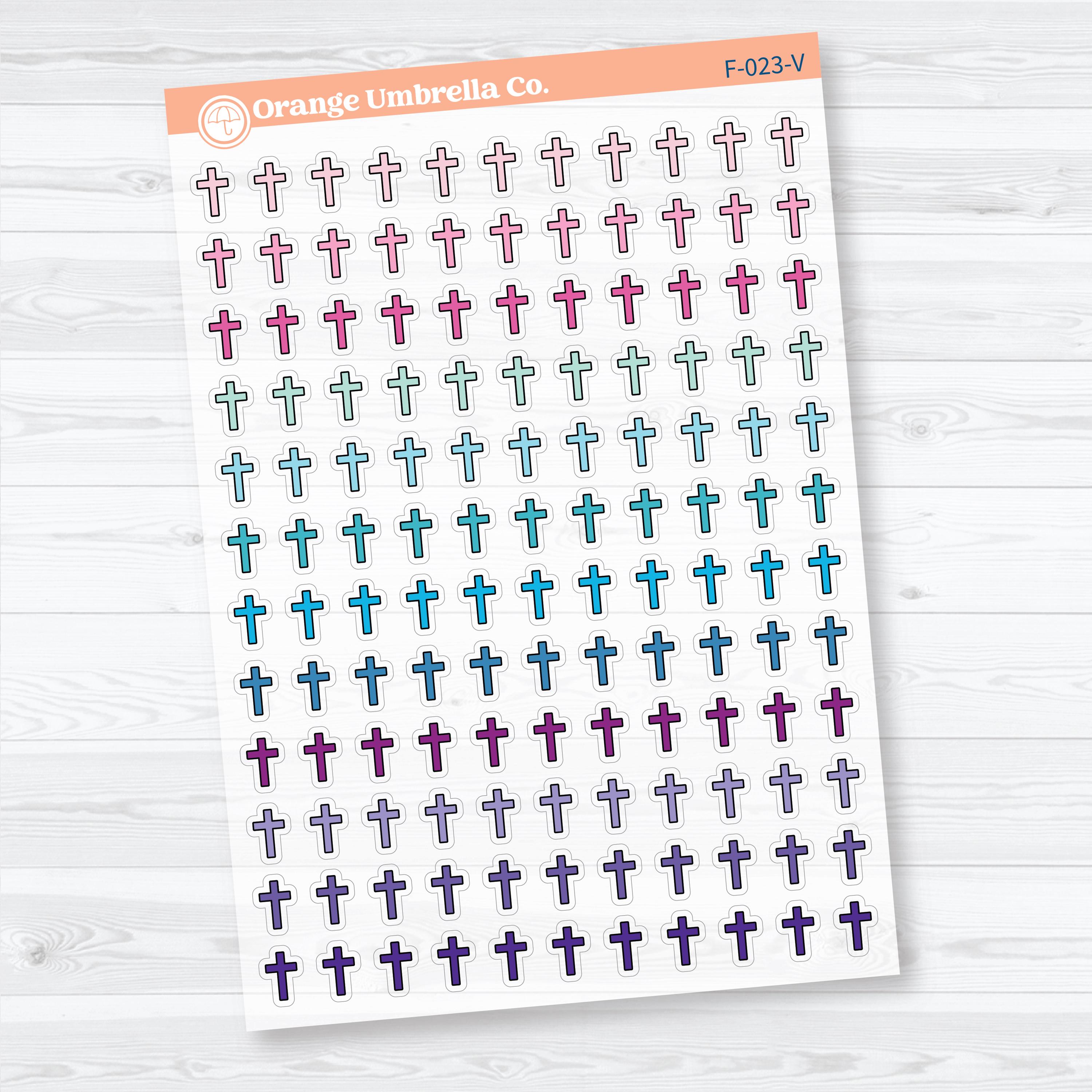 Cross Inductive Bible Study Clear Matte Jesus Faith Icons Planner Stickers | F-023-CM