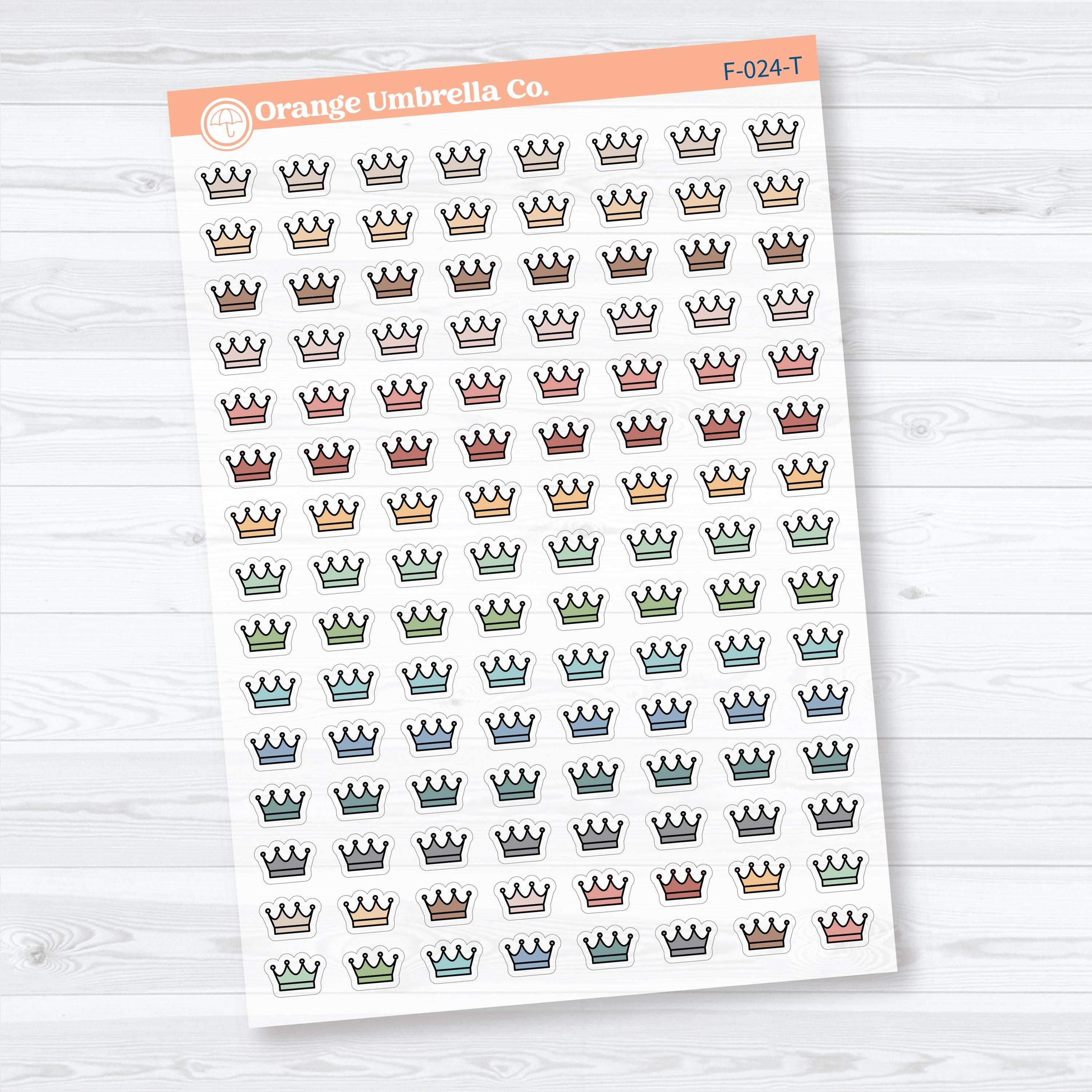 Crown Inductive Bible Study | Clear Matte Faith Icons Planner Stickers | F-024-CM