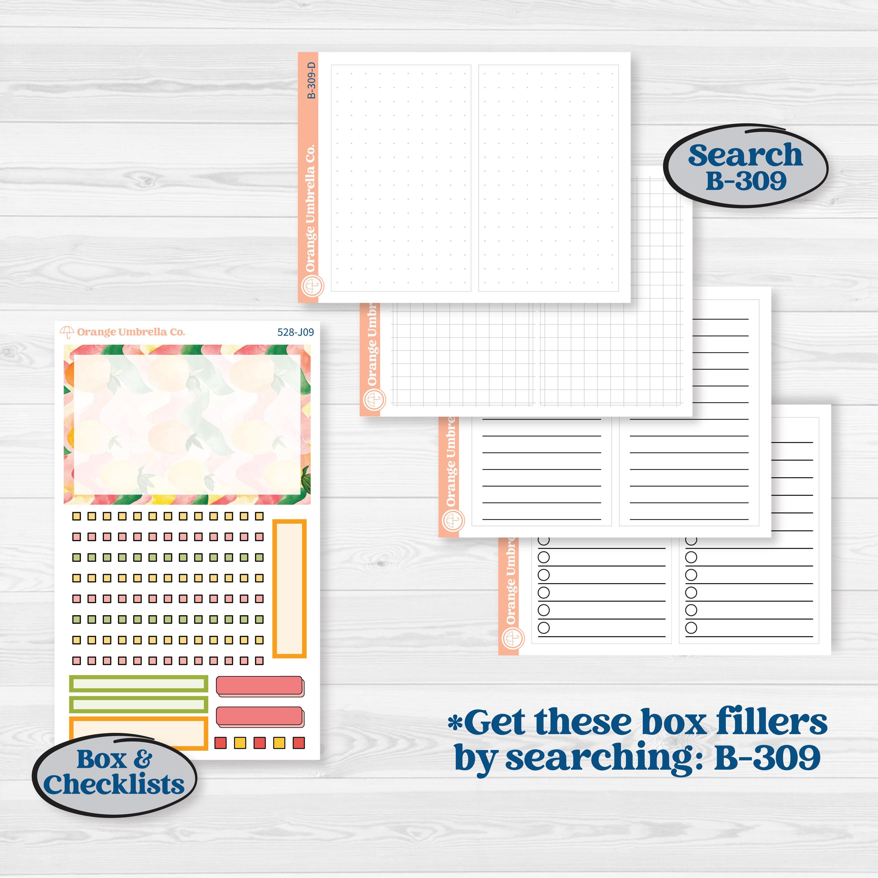 Bright Fruit Stickers | A5 Daily Duo Planner Kit Stickers | Burst | KIT-528-J
