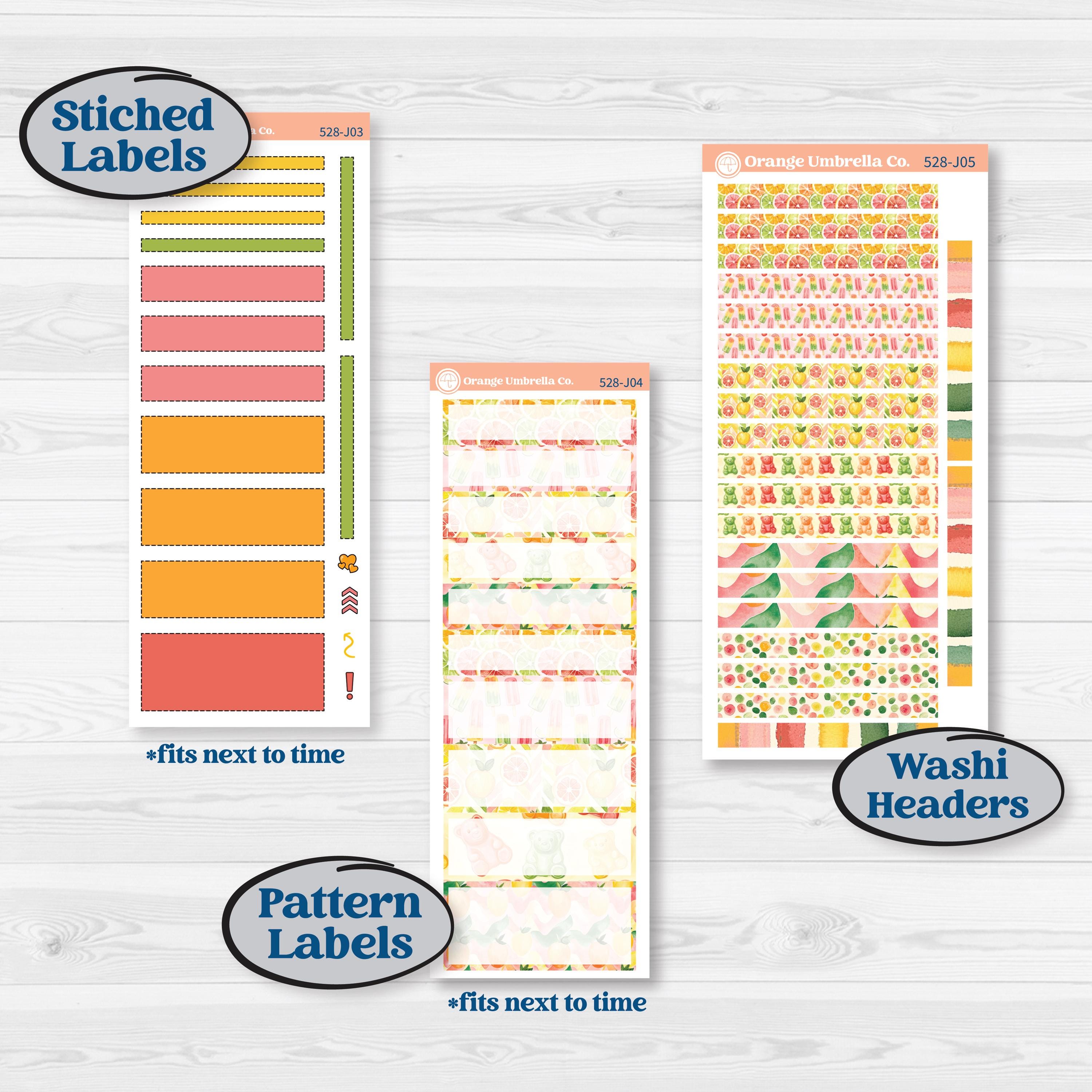 Bright Fruit Stickers | A5 Daily Duo Planner Kit Stickers | Burst | KIT-528-J