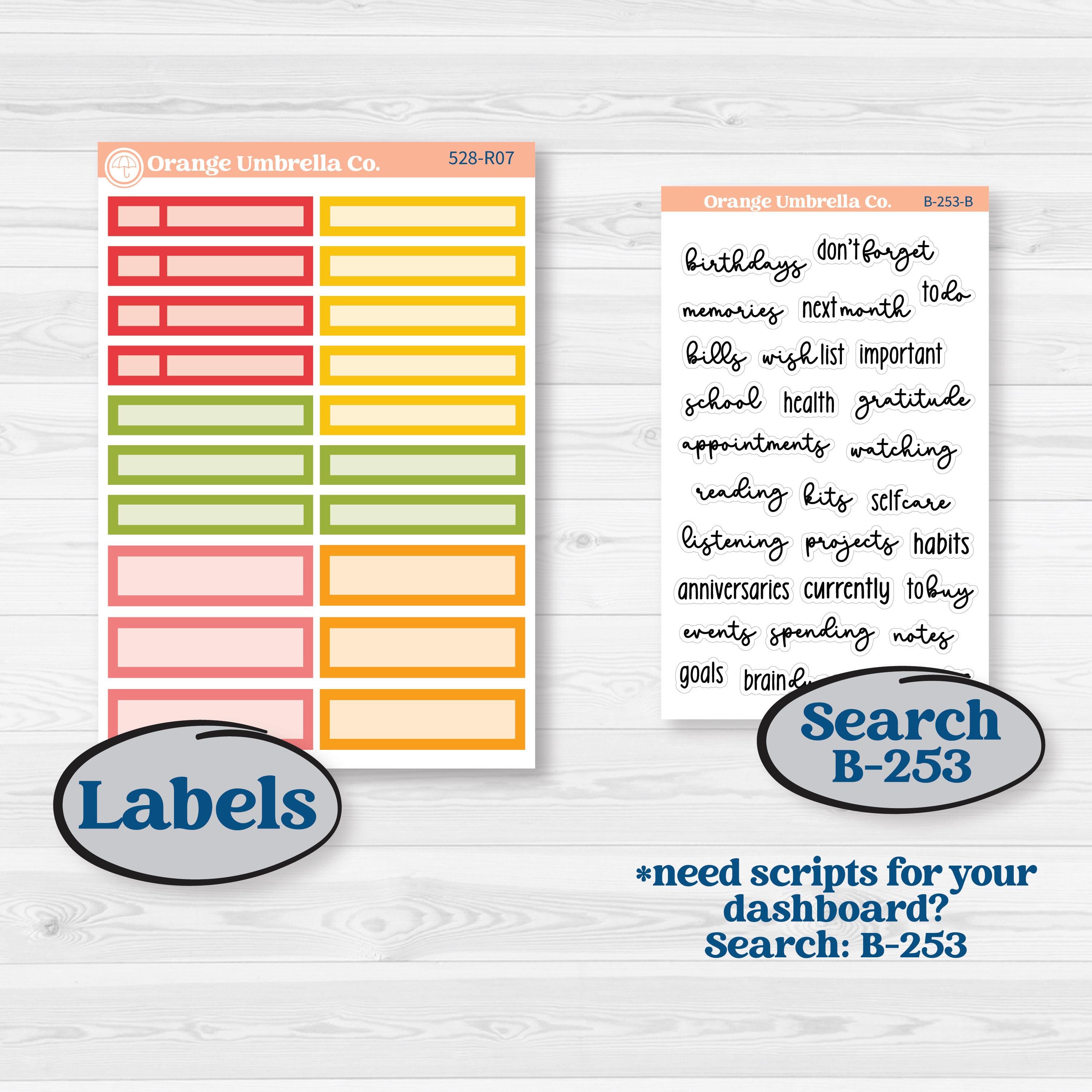 Bright Fruit Stickers | 8.5x11 Plum Monthly & Dashboard Planner Kit Stickers | Burst | KIT-528-R