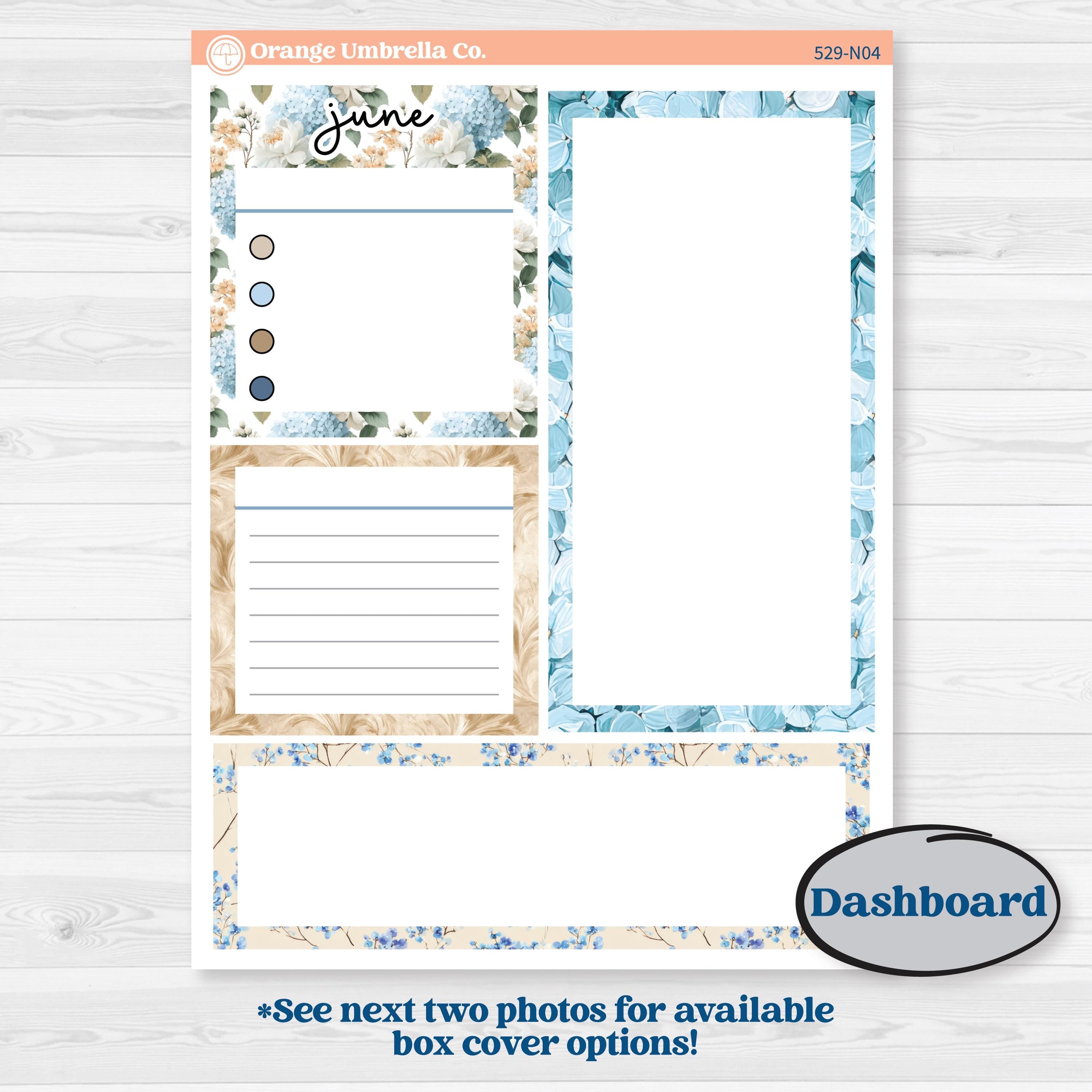 Seaside Floral | 7x9 Erin Condren Life Planner Monthly & Dashboard Sticker Kit | On The Cape | KIT-529-N