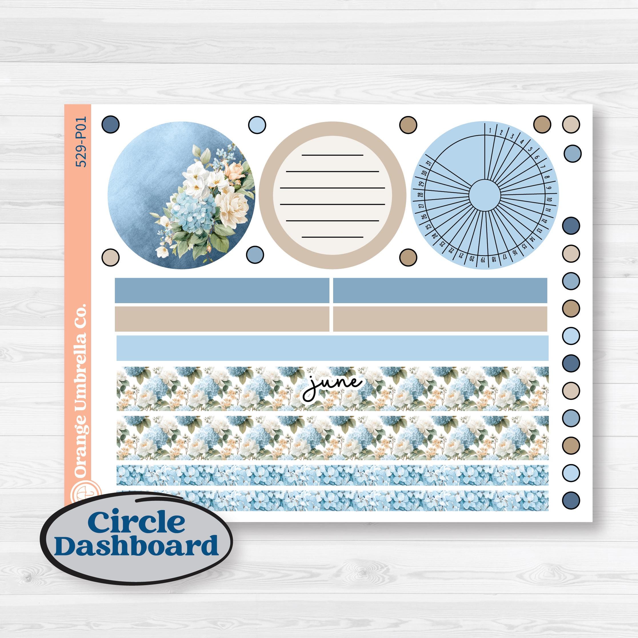 Seaside Floral | A5 Plum Monthly & Dashboard Planner Kit Stickers | On The Cape | KIT-529-P