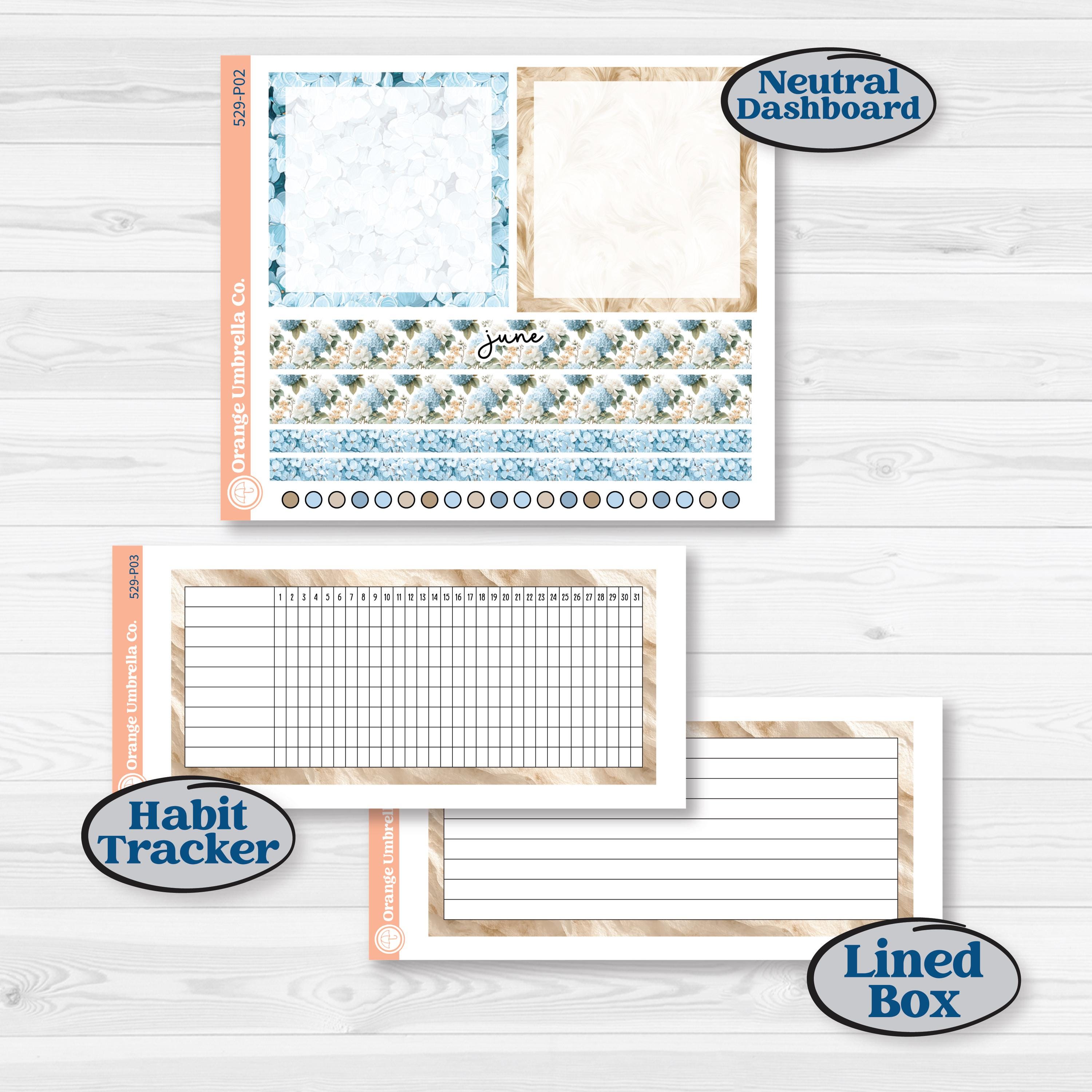 Seaside Floral | A5 Plum Monthly & Dashboard Planner Kit Stickers | On The Cape | KIT-529-P