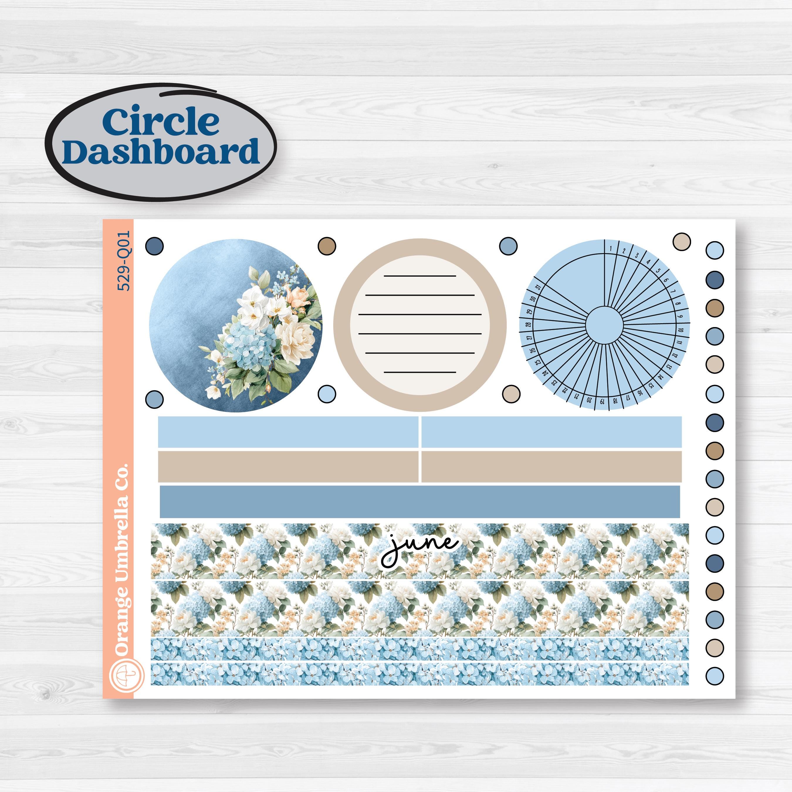 Seaside Floral | 7x9 Plum Monthly & Dashboard Planner Kit Stickers | On The Cape | KIT-529-Q