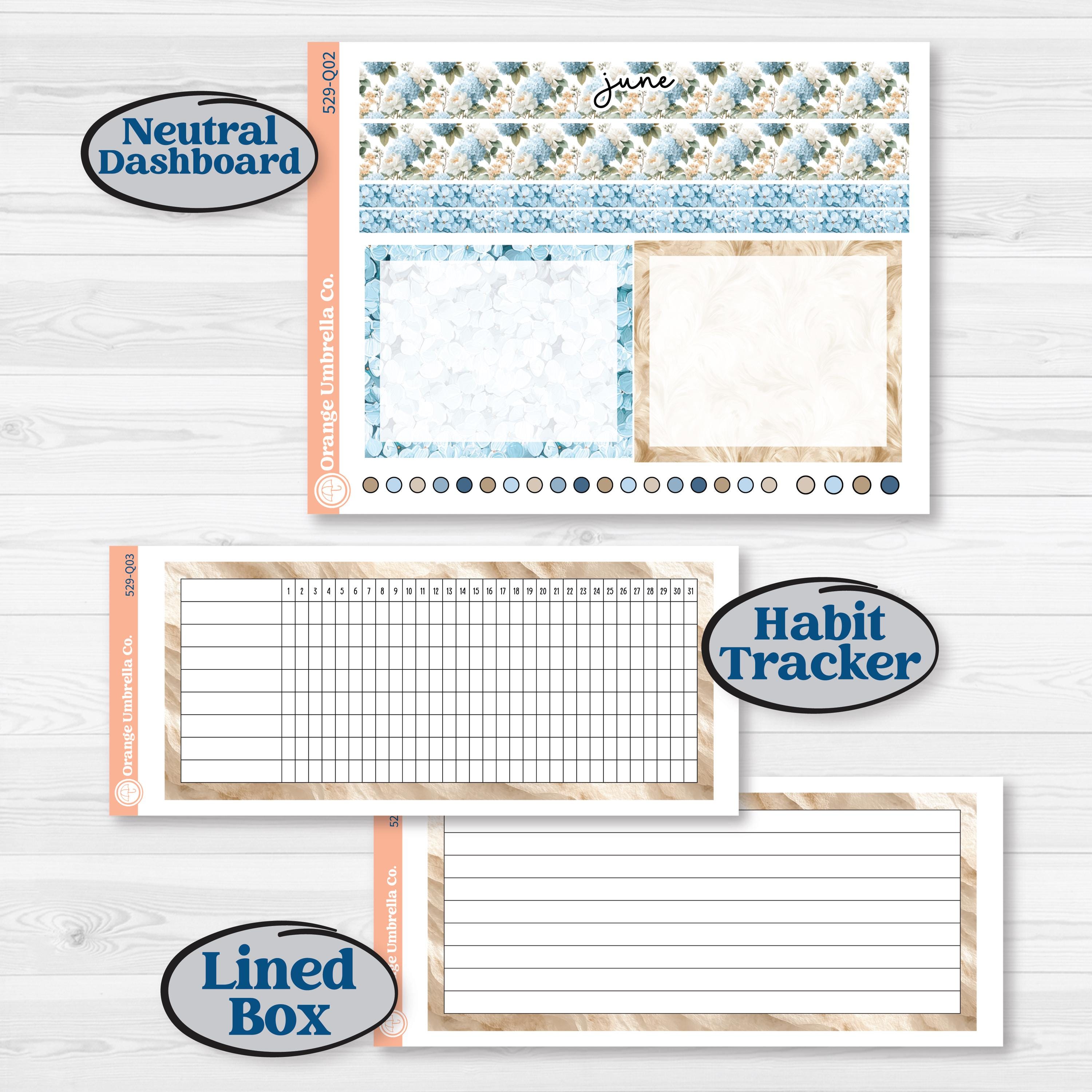 Seaside Floral | 7x9 Plum Monthly & Dashboard Planner Kit Stickers | On The Cape | KIT-529-Q
