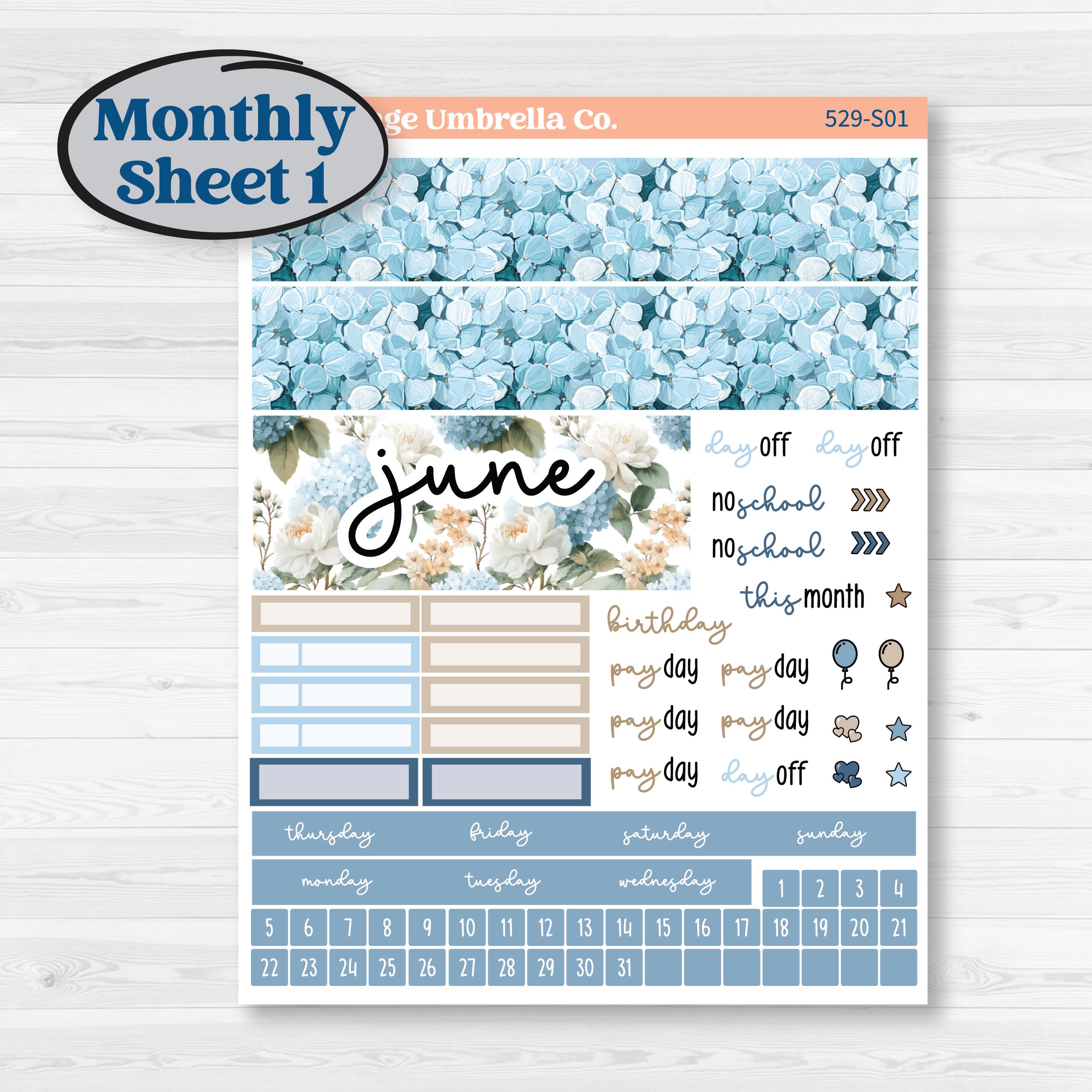 Seaside Floral | Hobonichi Cousin Monthly Planner Kit Stickers | On The Cape | KIT-529-S