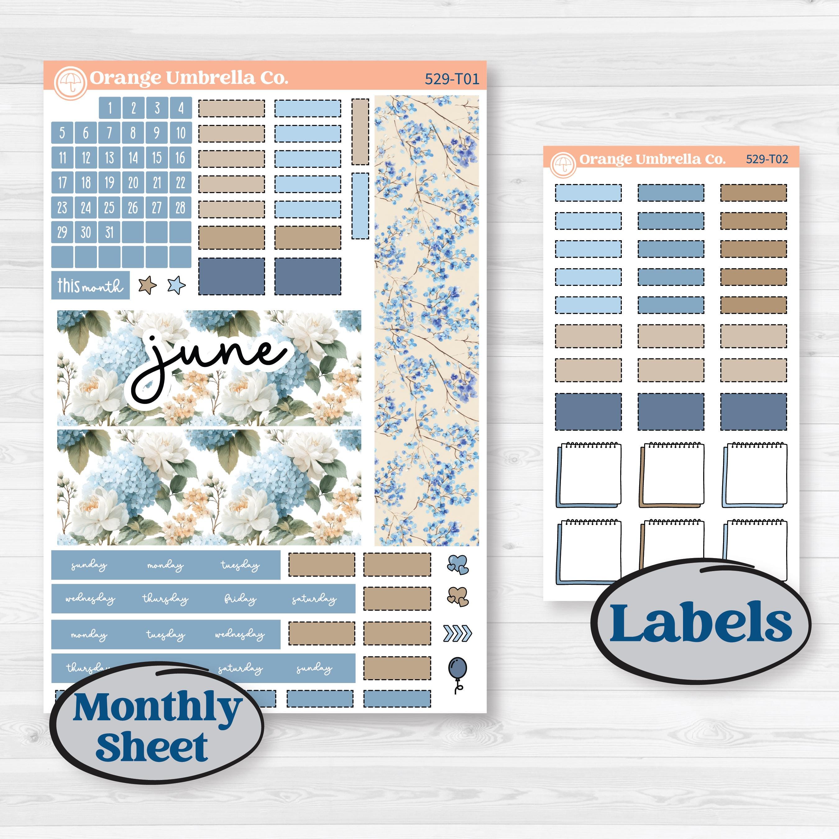 Seaside Floral | Hobonichi Weeks Monthly Planner Kit Stickers | On The Cape | KIT-529-T