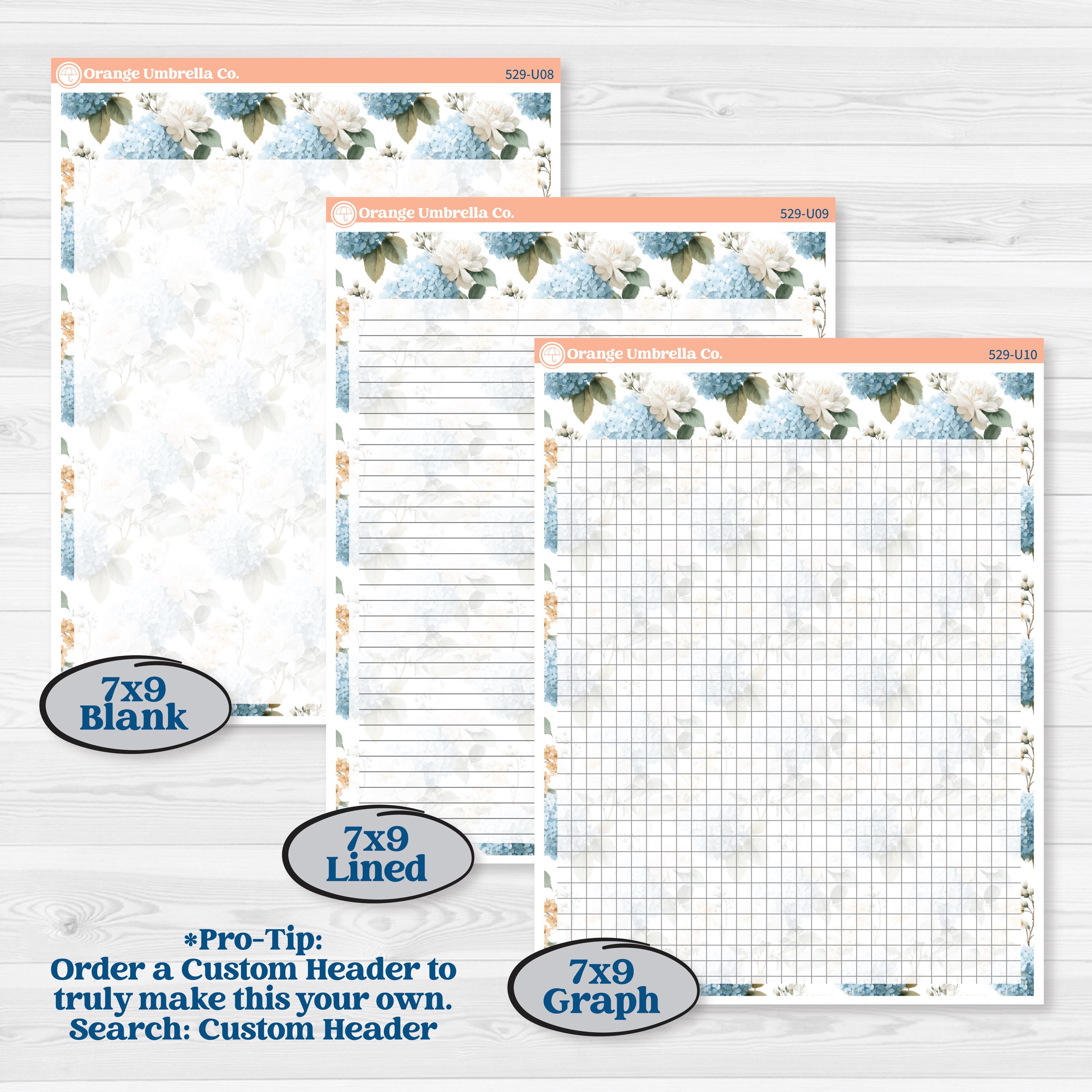 Seaside Floral | A5 or 7x9 Create Your Own Monthly or Dashboard Universal | Monthly & Reading Log Sticker Kit | On The Cape | KIT-529-U