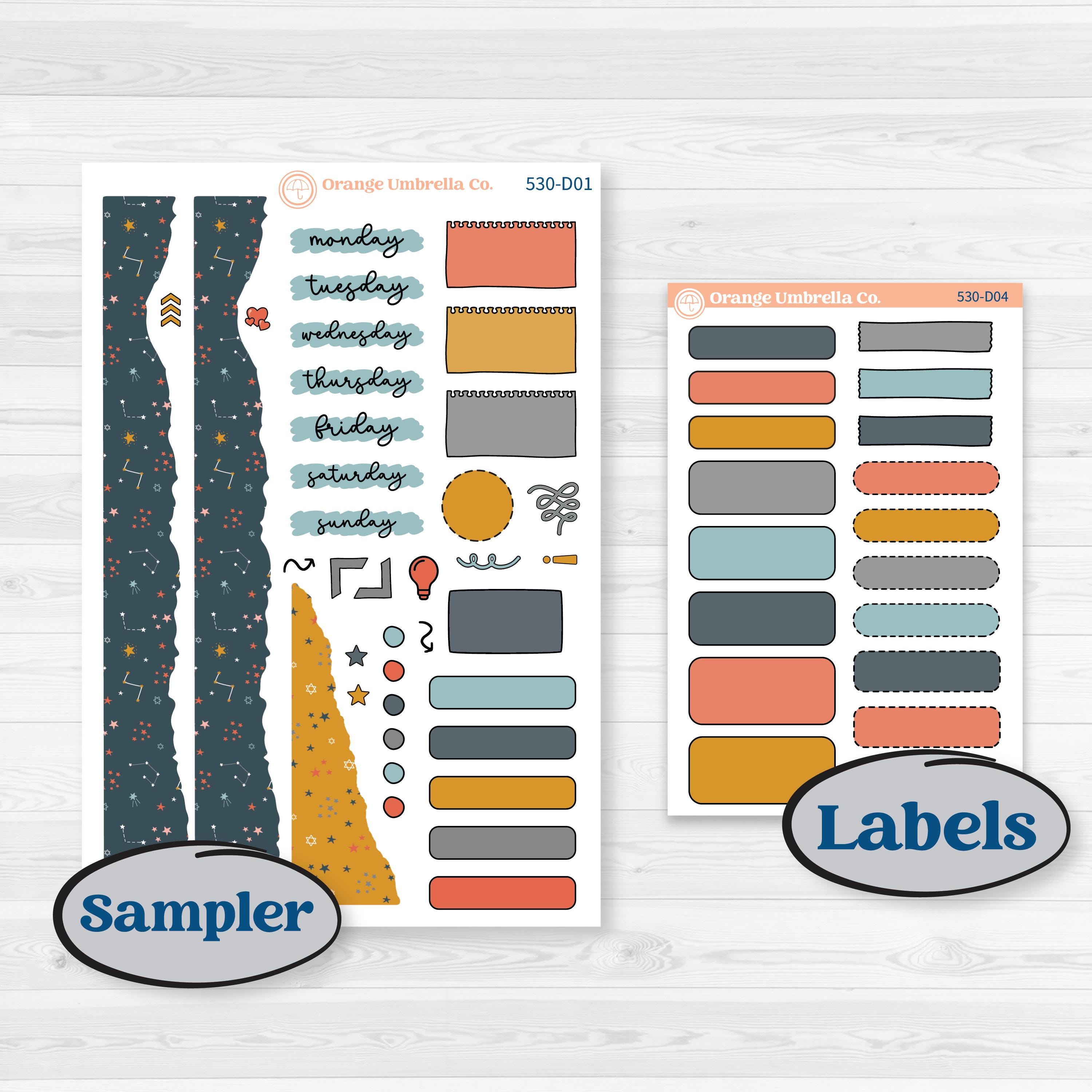 Space Father’s Day | Journaling or Scrapbooking Kit | Creative Junk Journal Planner Stickers | Outta This World | KIT-530-D