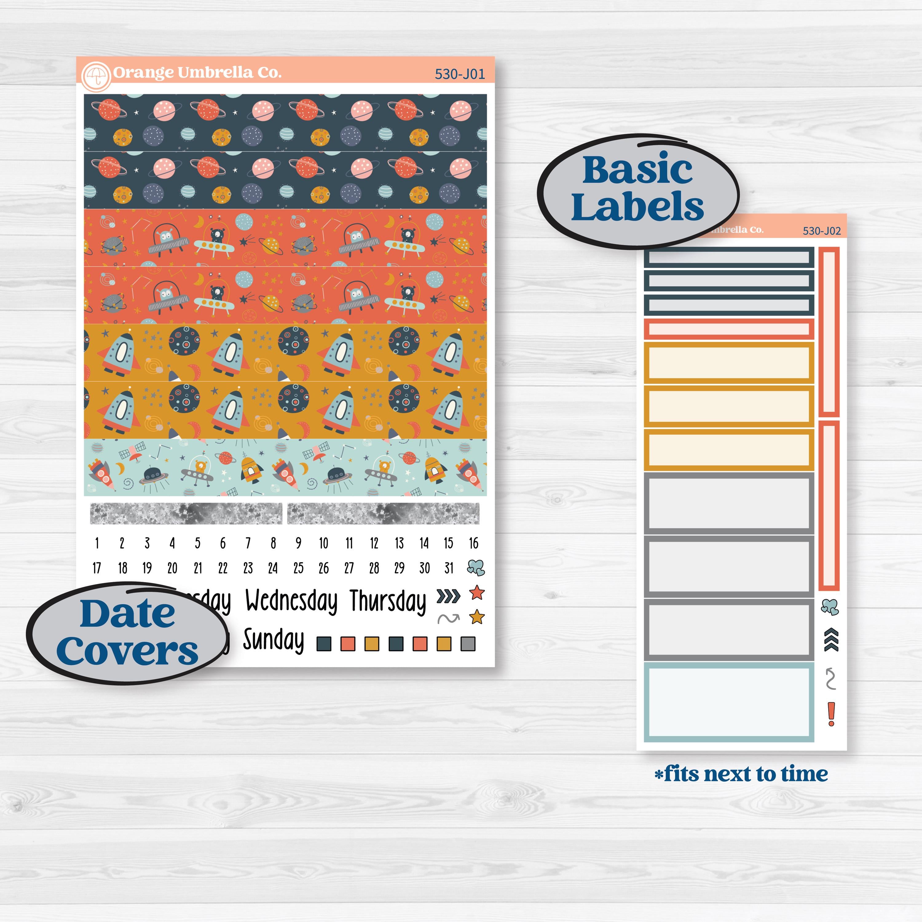Space Father’s Day | A5 Daily Duo Planner Kit Stickers | Outta This World | KIT-530-J