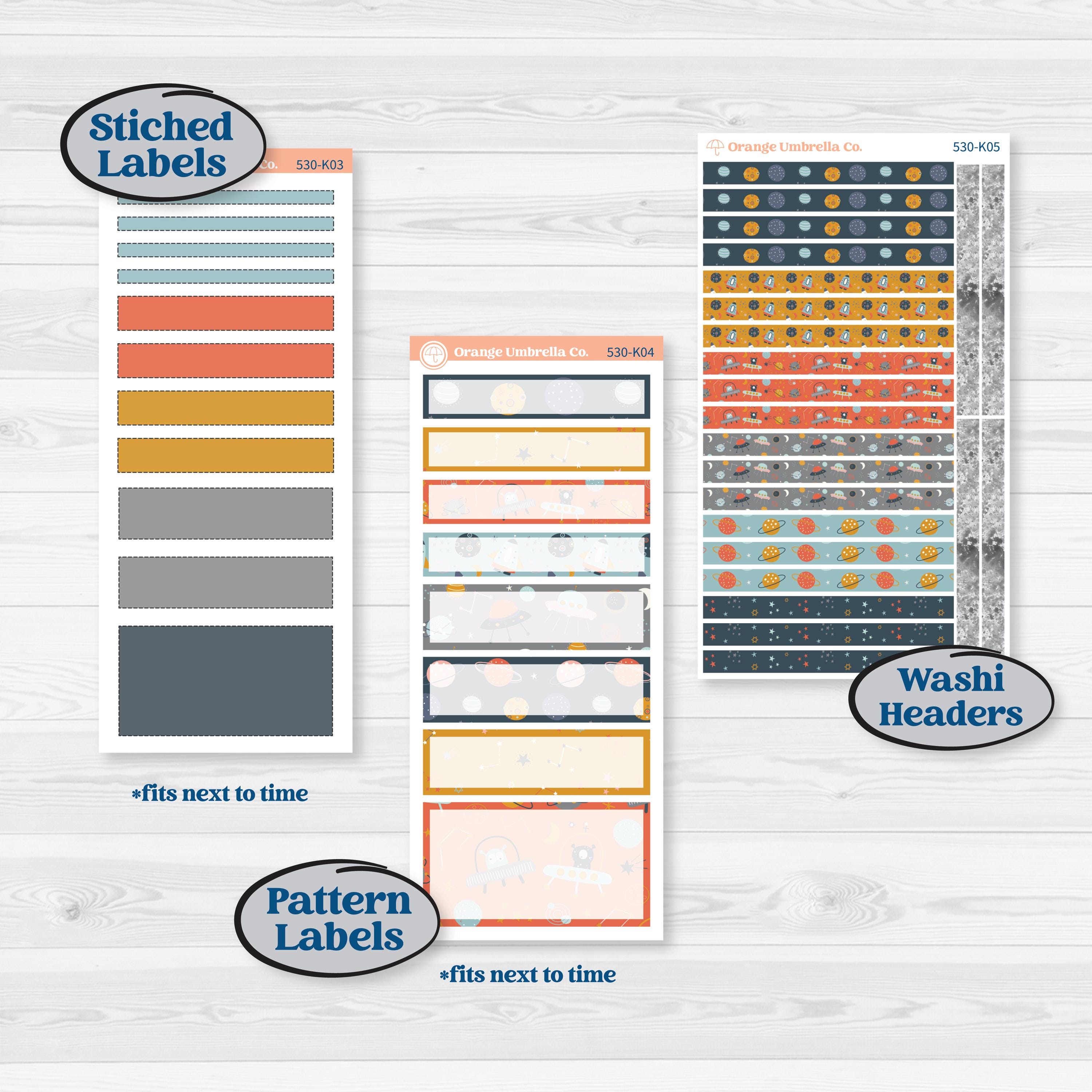 Space Father’s Day | 7x9 Erin Condren Daily Duo Planner Kit Stickers | Outta This World | KIT-530-K