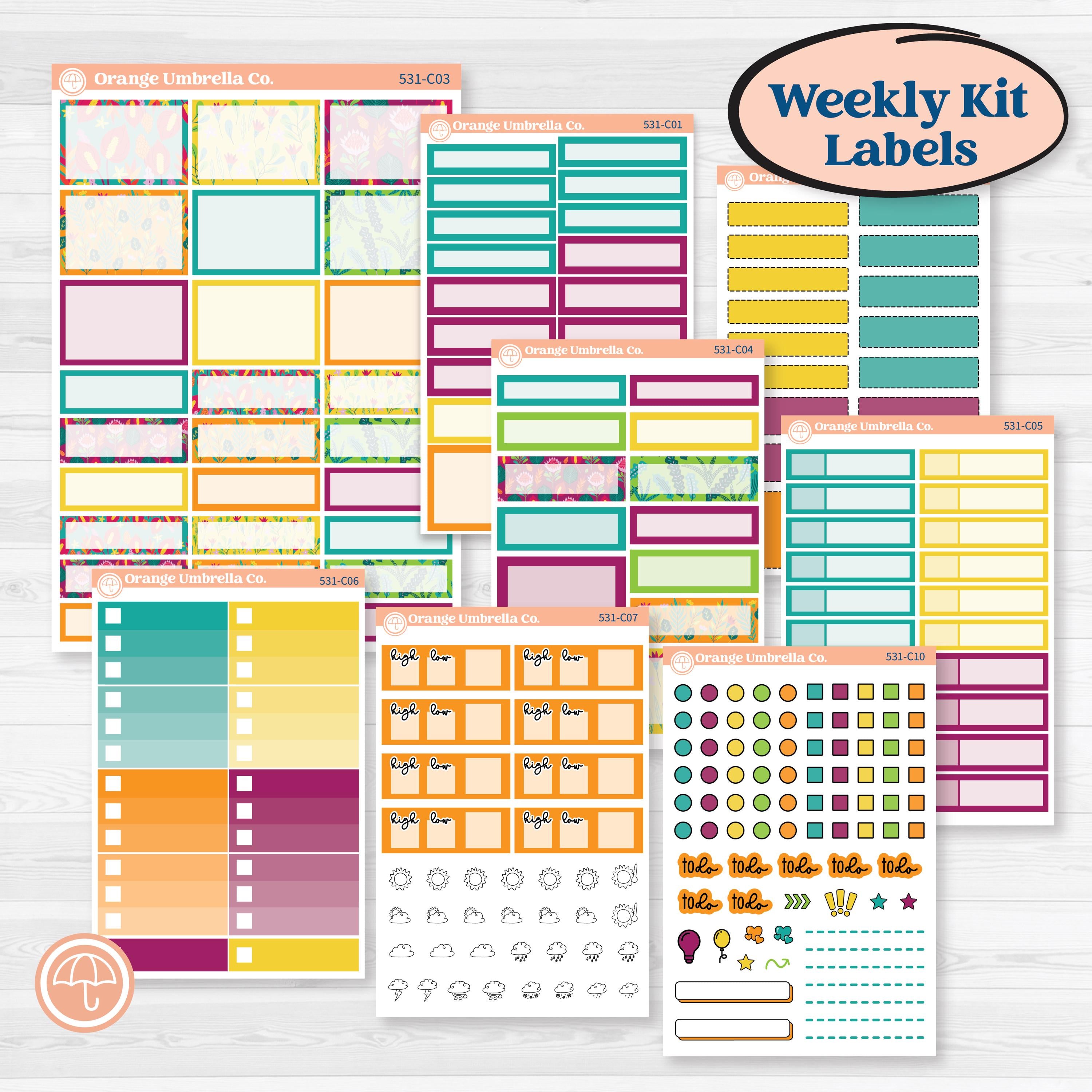 Tropical Island Jungle | Weekly Add-On Labels Planner Kit Stickers | Polynesia | KIT-531-C