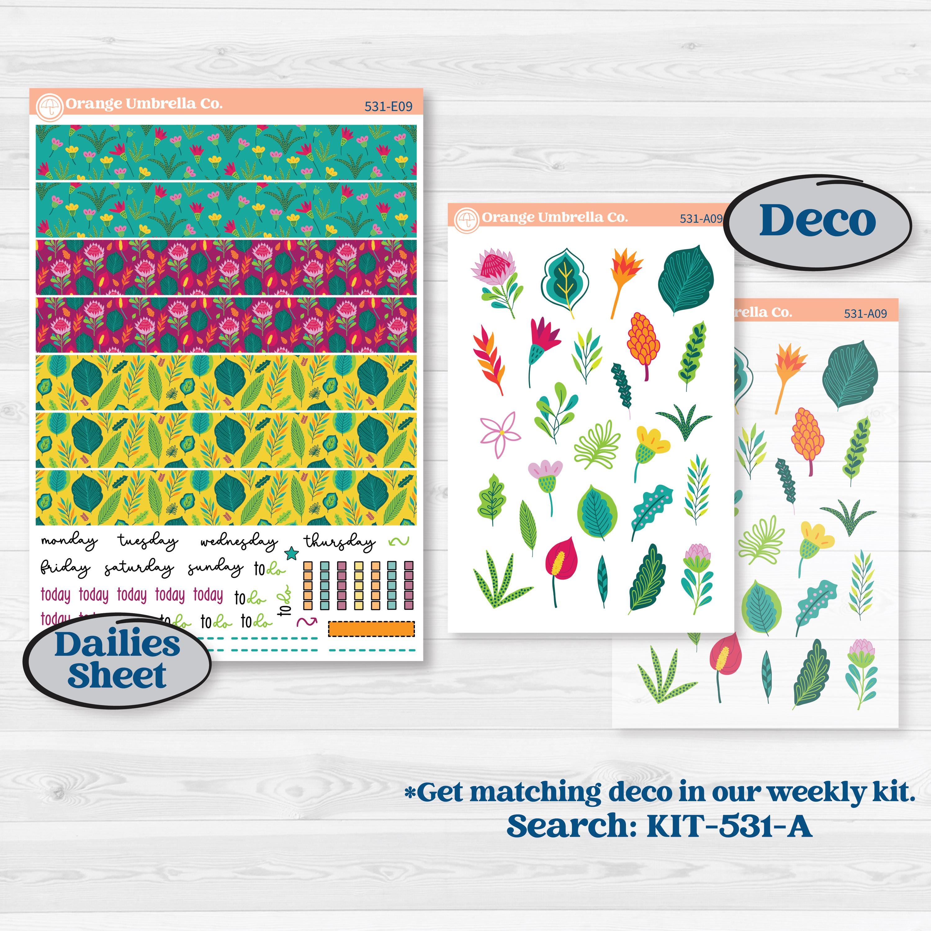 Tropical Island Jungle | Hobonichi Cousin Weekly & Daily Planner Kit Stickers | Polynesia | KIT-531-E