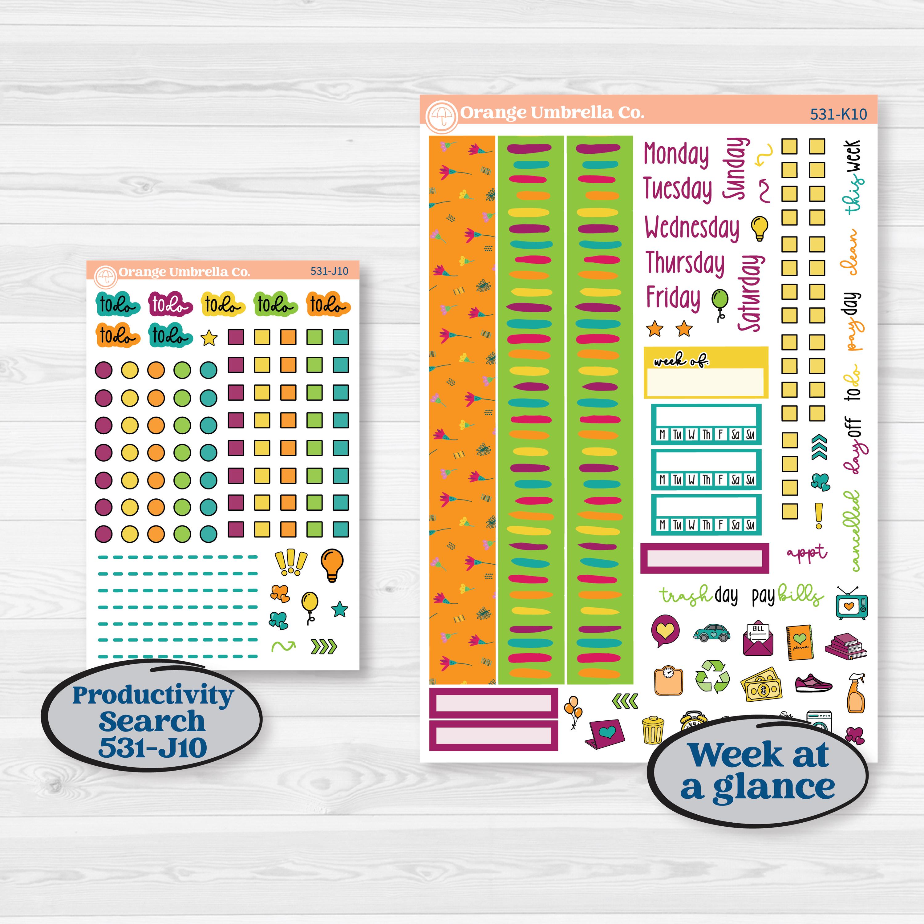 Tropical Island Jungle | 7x9 Erin Condren Daily Duo Planner Kit Stickers | Polynesia | KIT-531-K