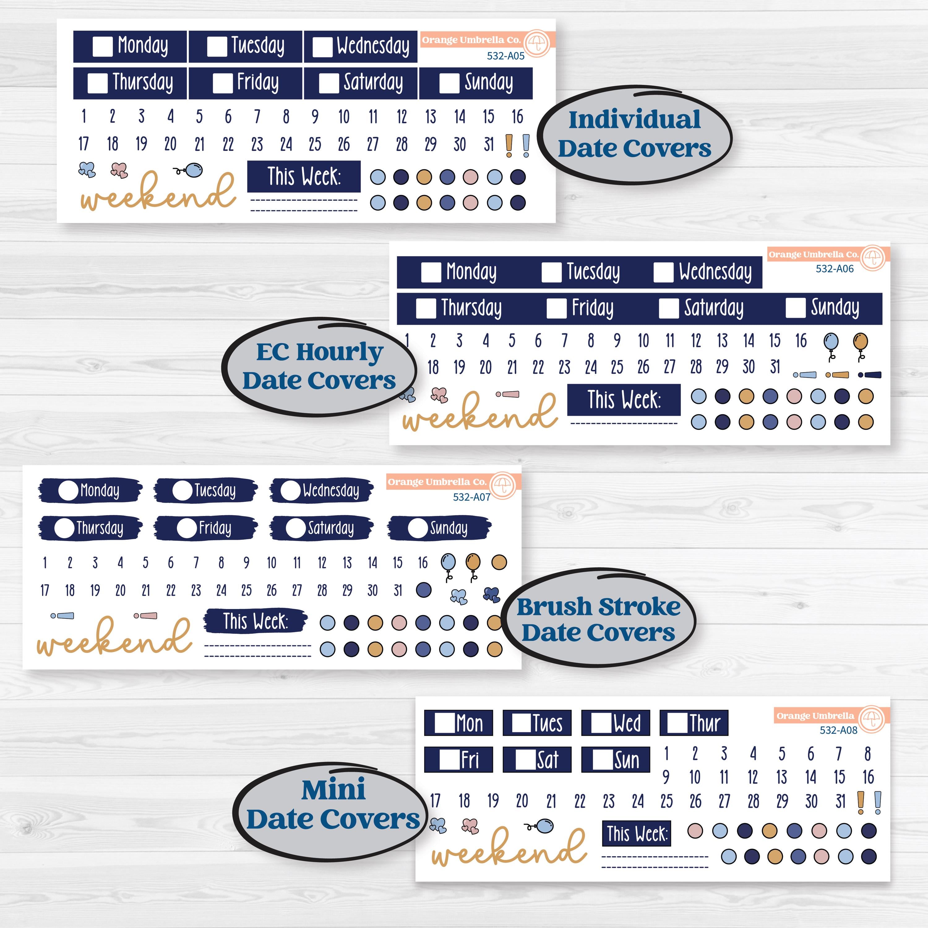 Starry Ocean and Sea Night | Weekly Sticker Kit for Vertical Planners like Erin Condren | Jonah | KIT-532-A