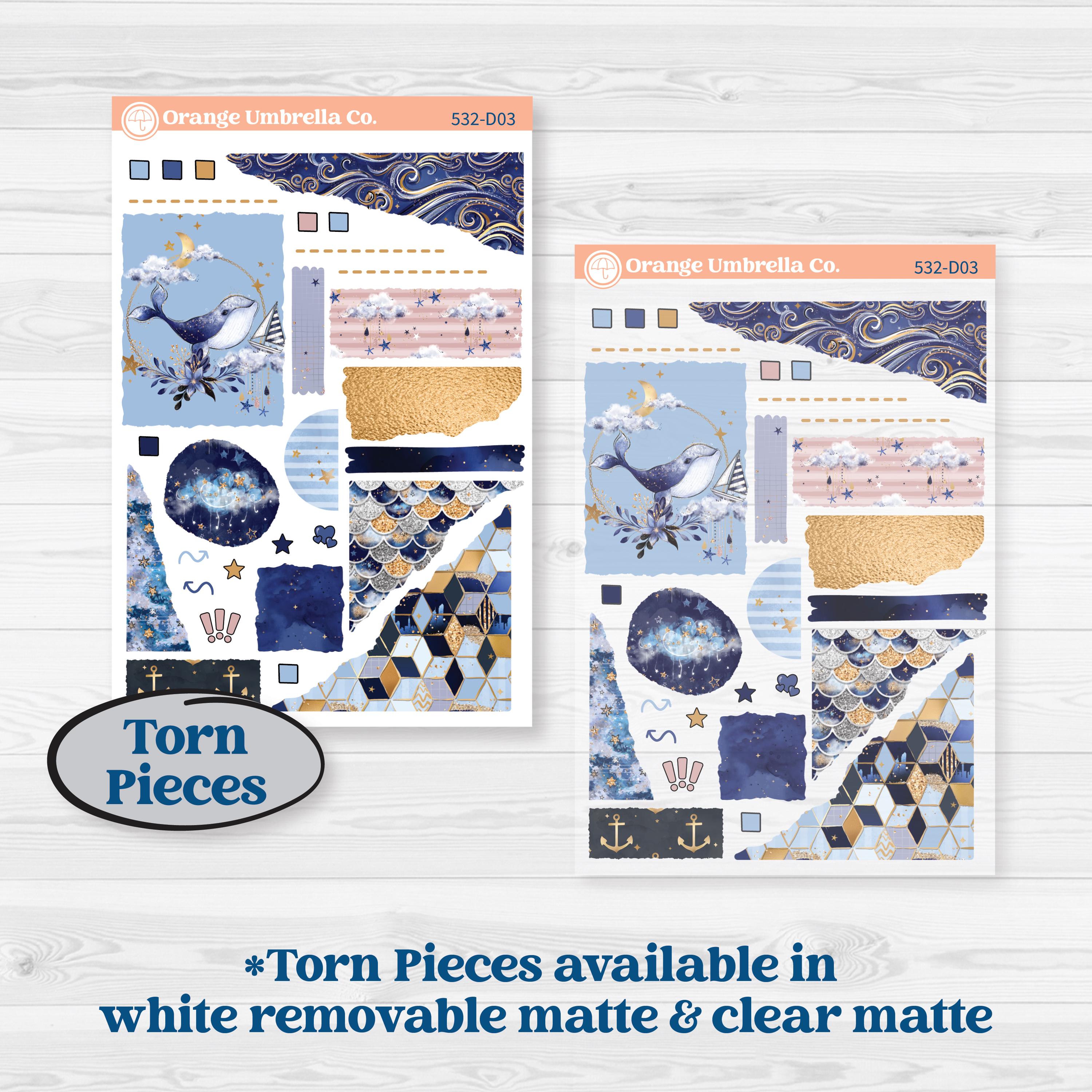 Starry Ocean and Sea Night | Journaling or Scrapbooking Kit | Creative Junk Journal Planner Stickers | Jonah | KIT-532-D