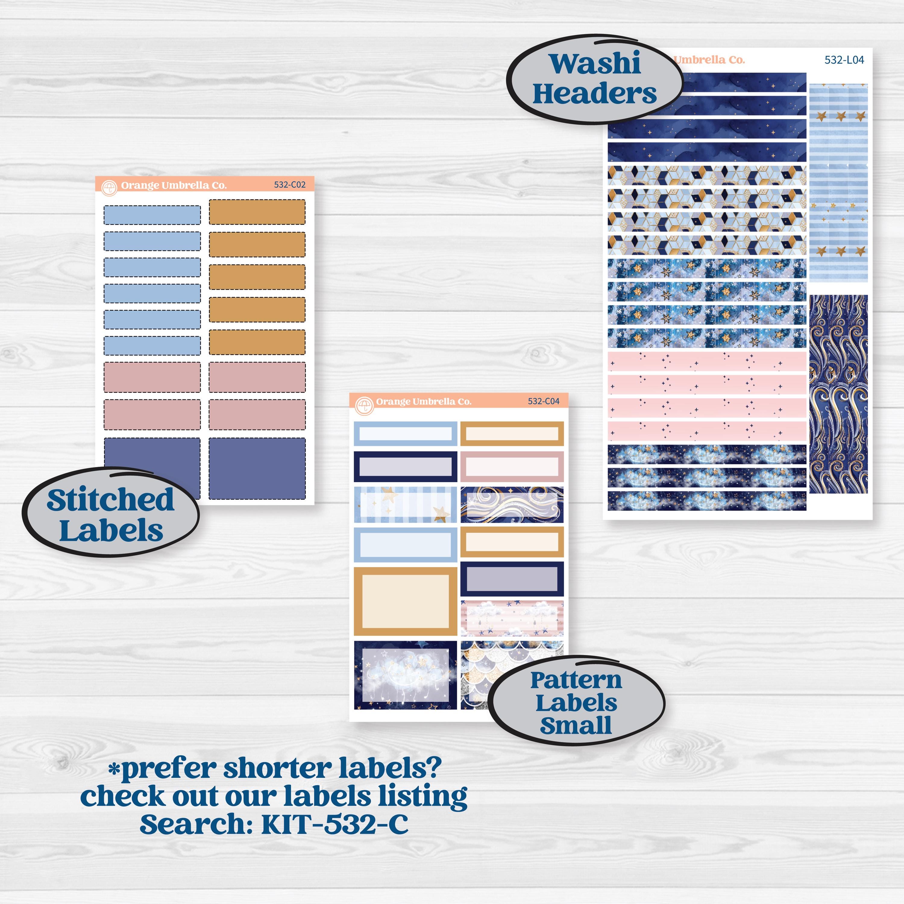 Starry Ocean and Sea Night | 7x9 Plum Daily Planner Kit Stickers | Jonah | KIT-532-L