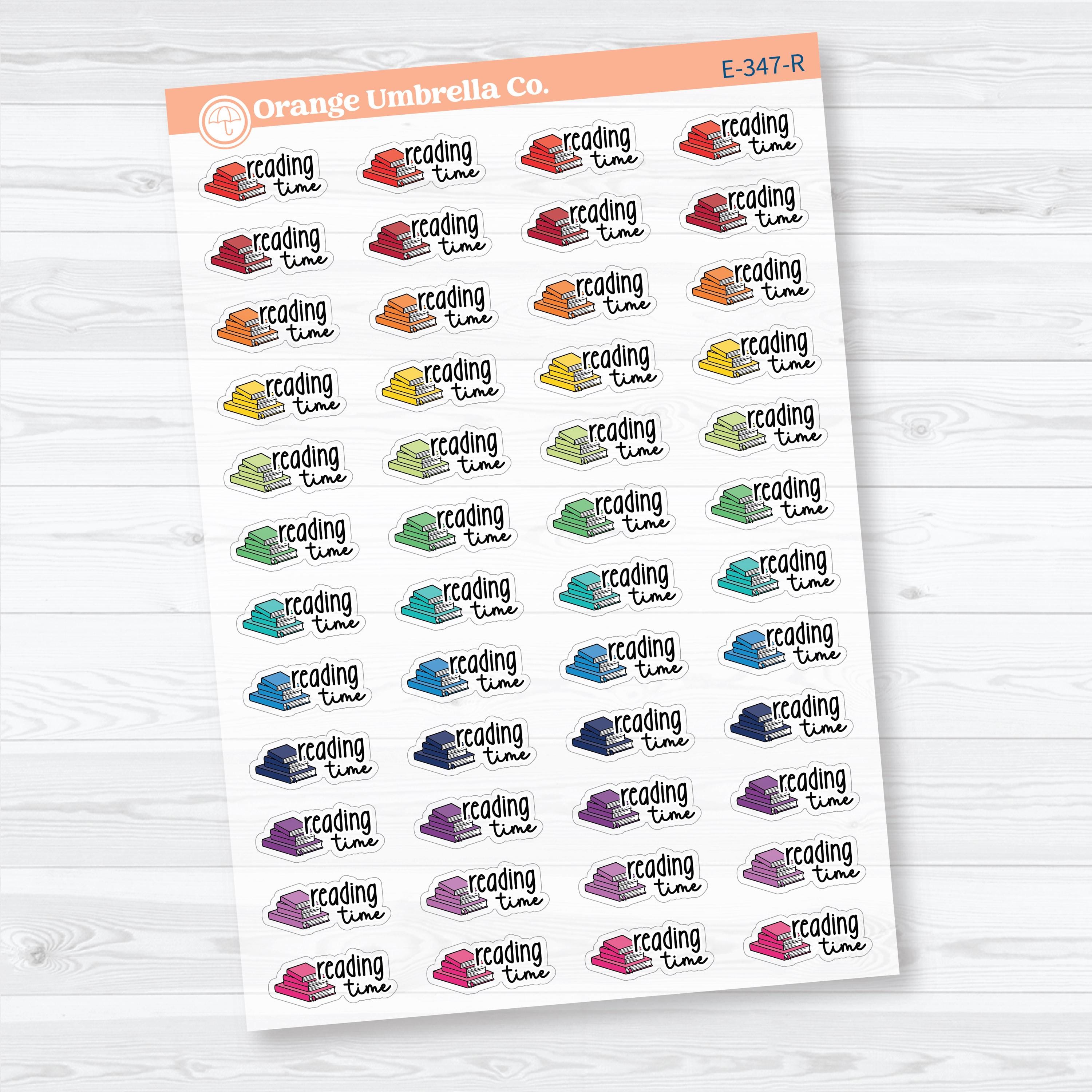 Reading Time Clear Matte Planner Stickers | F18 Event Labels | E-347-CM