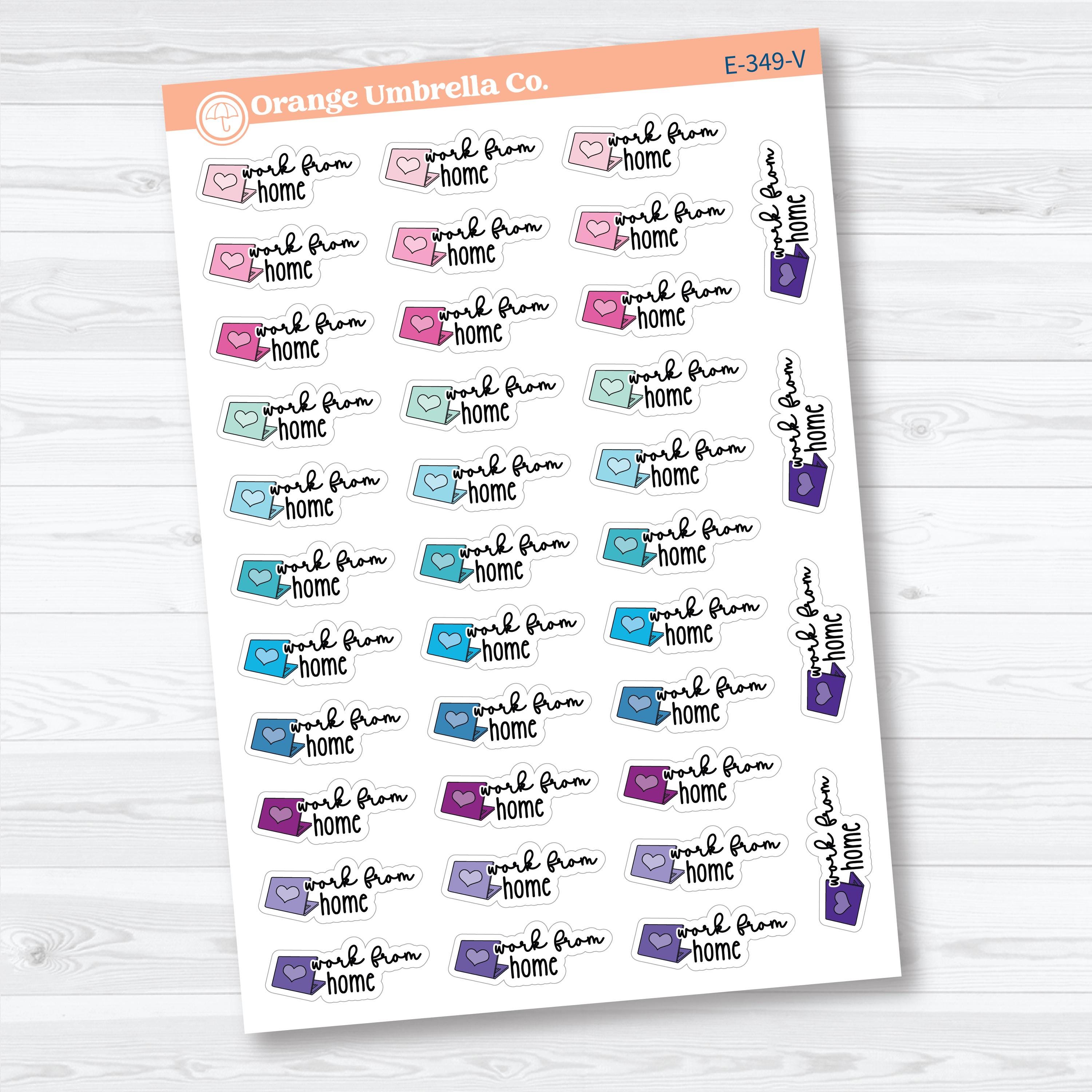 Work From Home Planner Stickers | F18 Event Labels | E-349