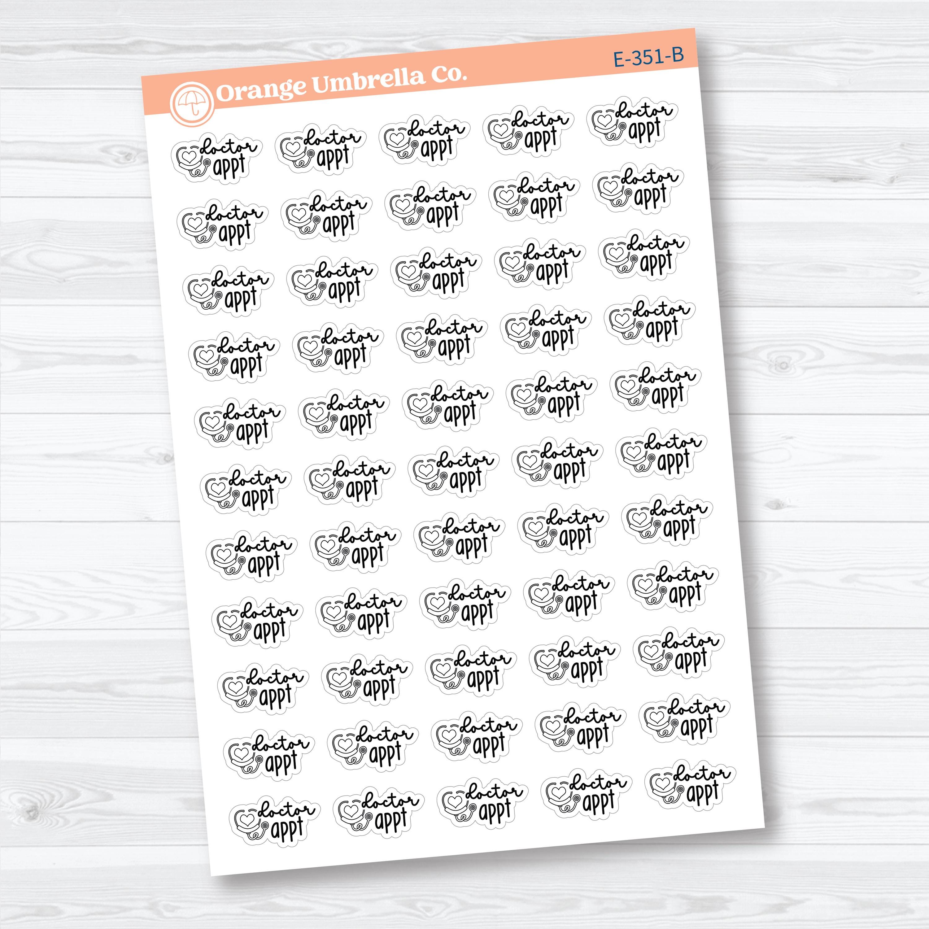 Doctor Appointment Planner Stickers | F18 Event Labels | E-351