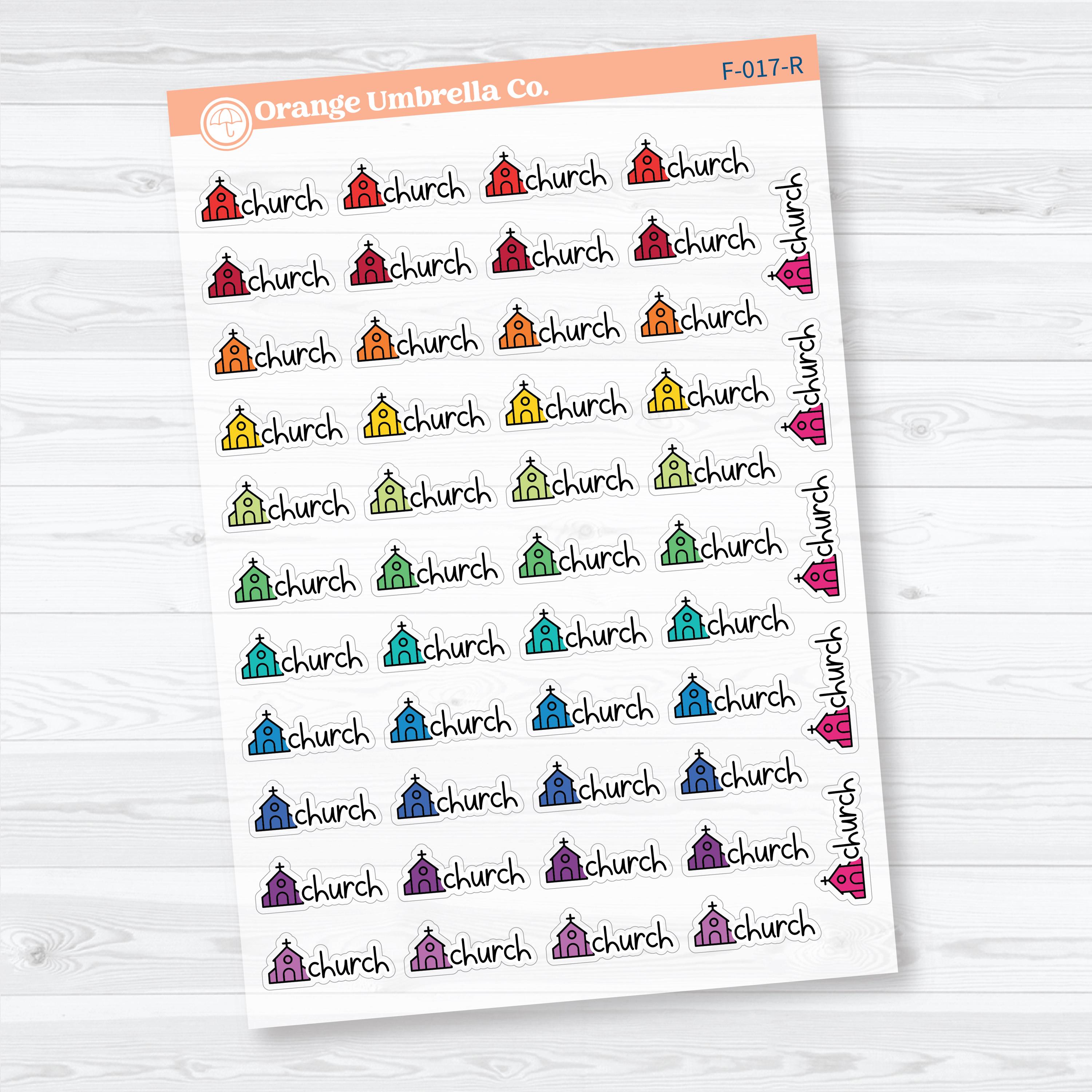 Church Event Labels F21 | Faith Clear Matte Planner Stickers | F-017-CM