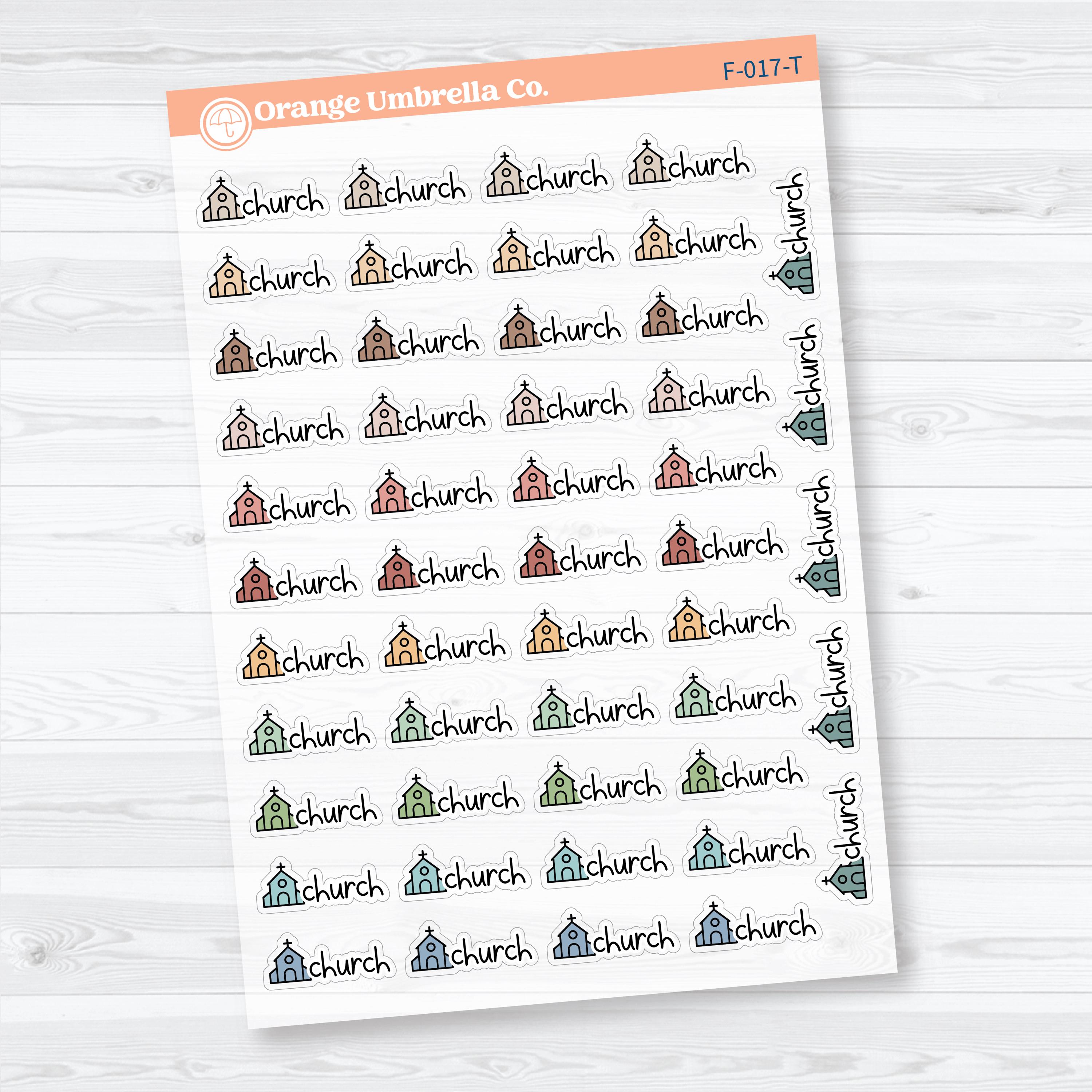 Church Event Labels F21 | Faith Clear Matte Planner Stickers | F-017-CM