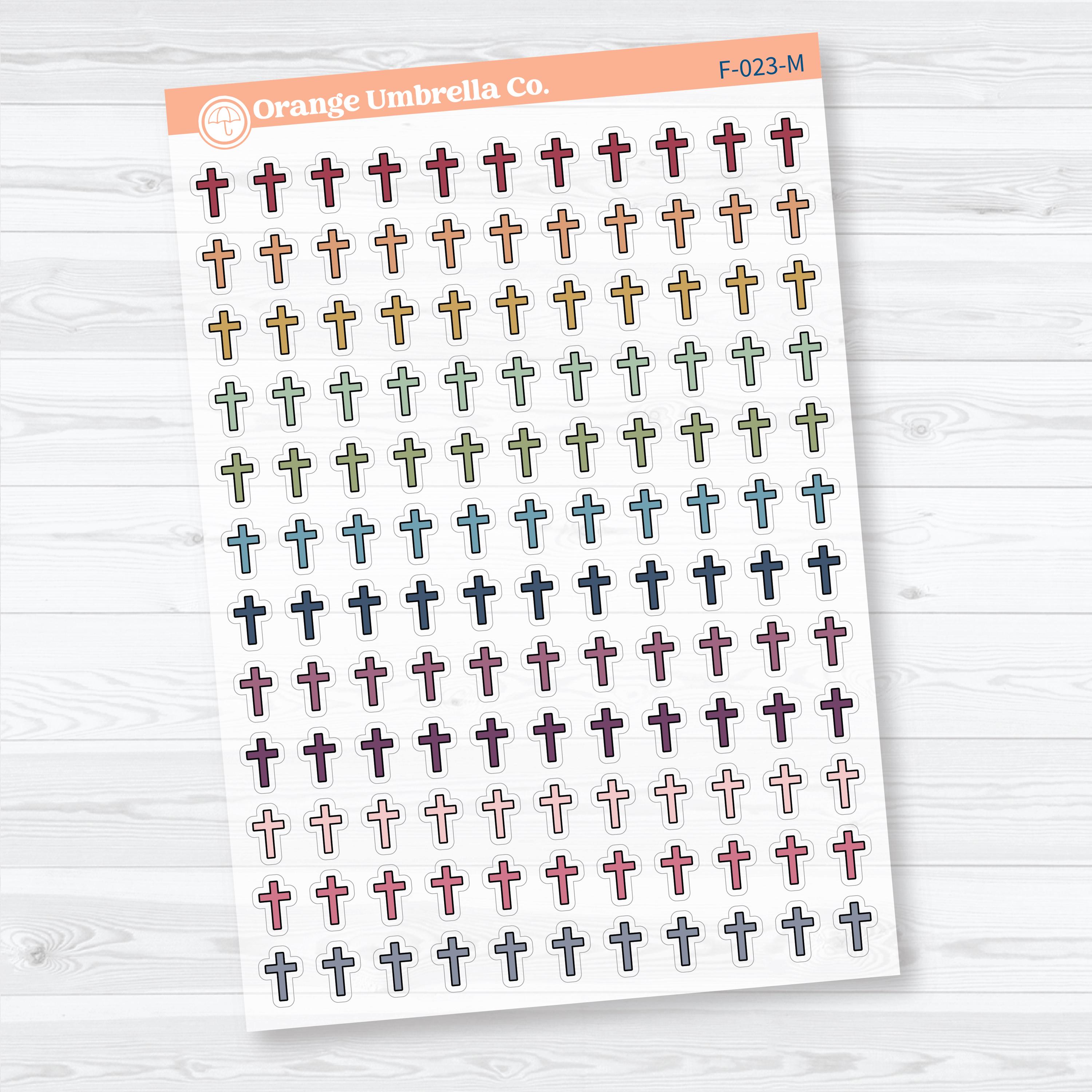 Cross Inductive Bible Study Clear Matte Jesus Faith Icons Planner Stickers | F-023-CM