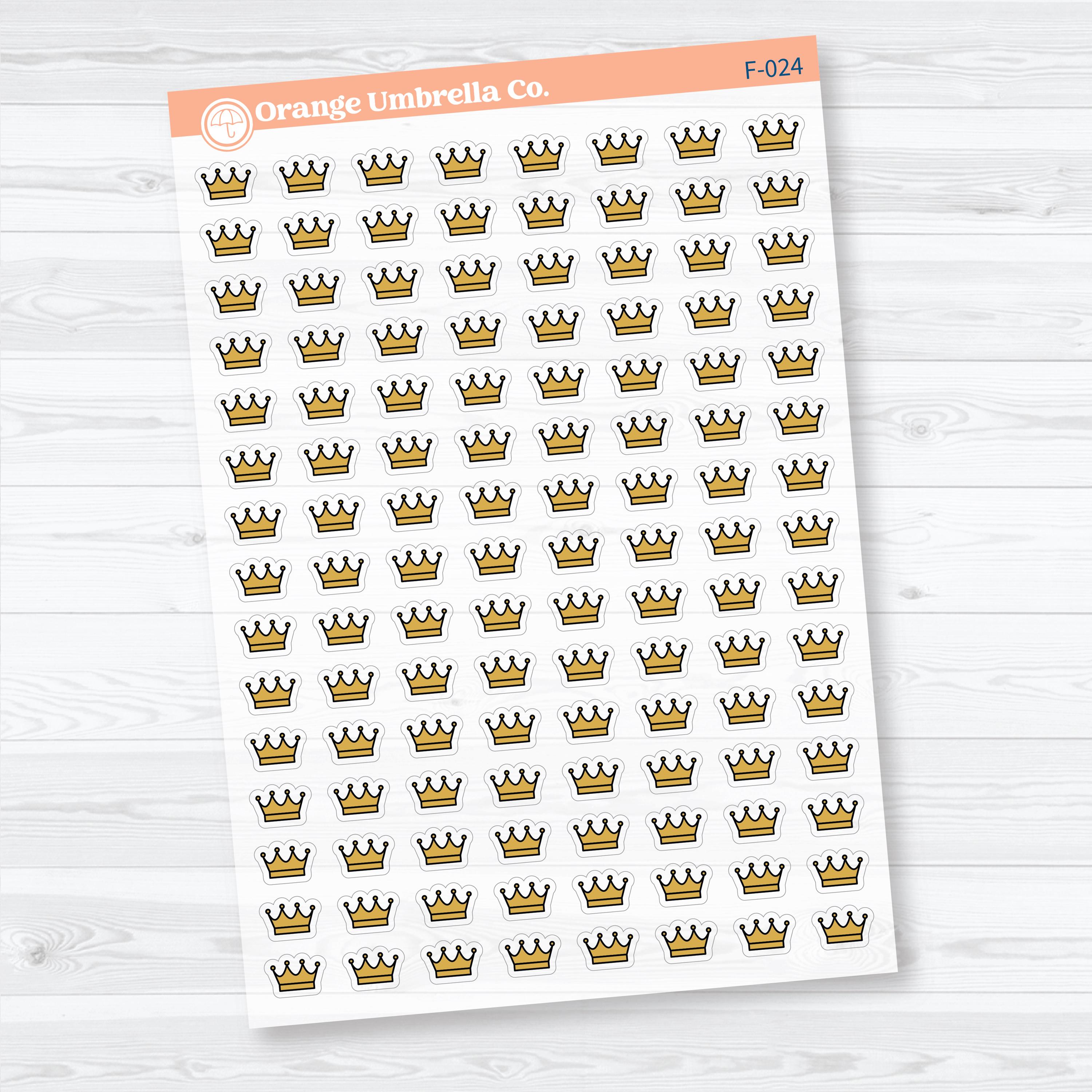 Crown Inductive Bible Study | Clear Matte Faith Icons Planner Stickers | F-024-CM