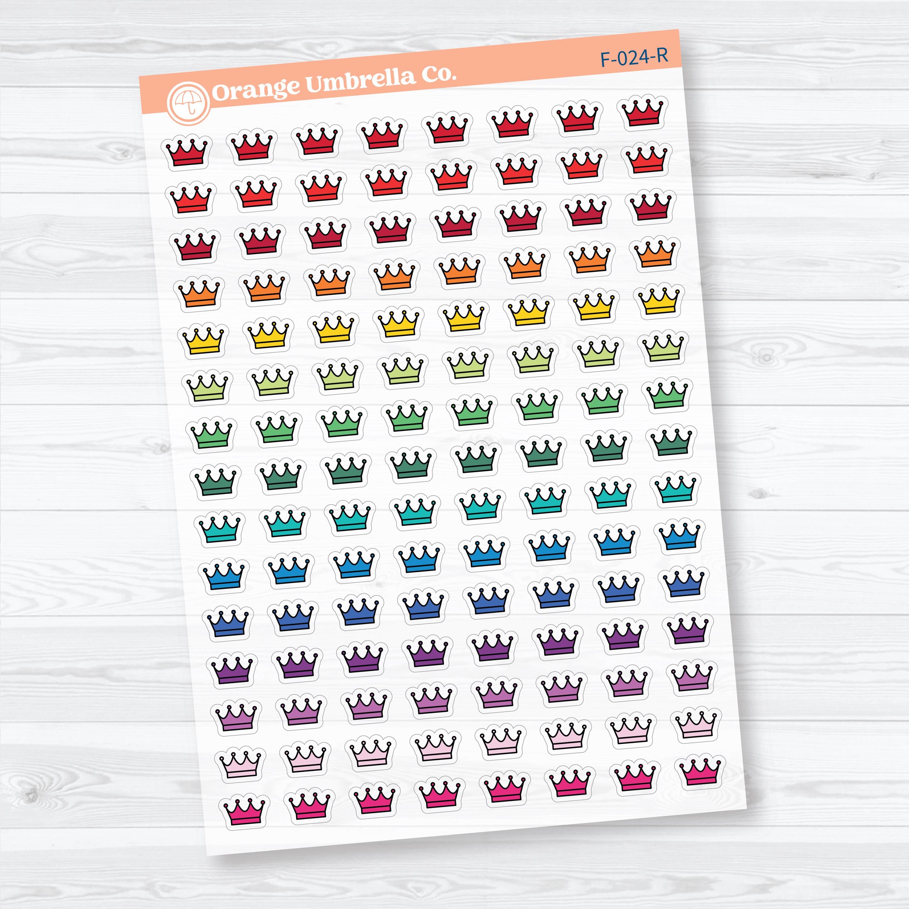 Crown Inductive Bible Study | Clear Matte Faith Icons Planner Stickers | F-024-CM