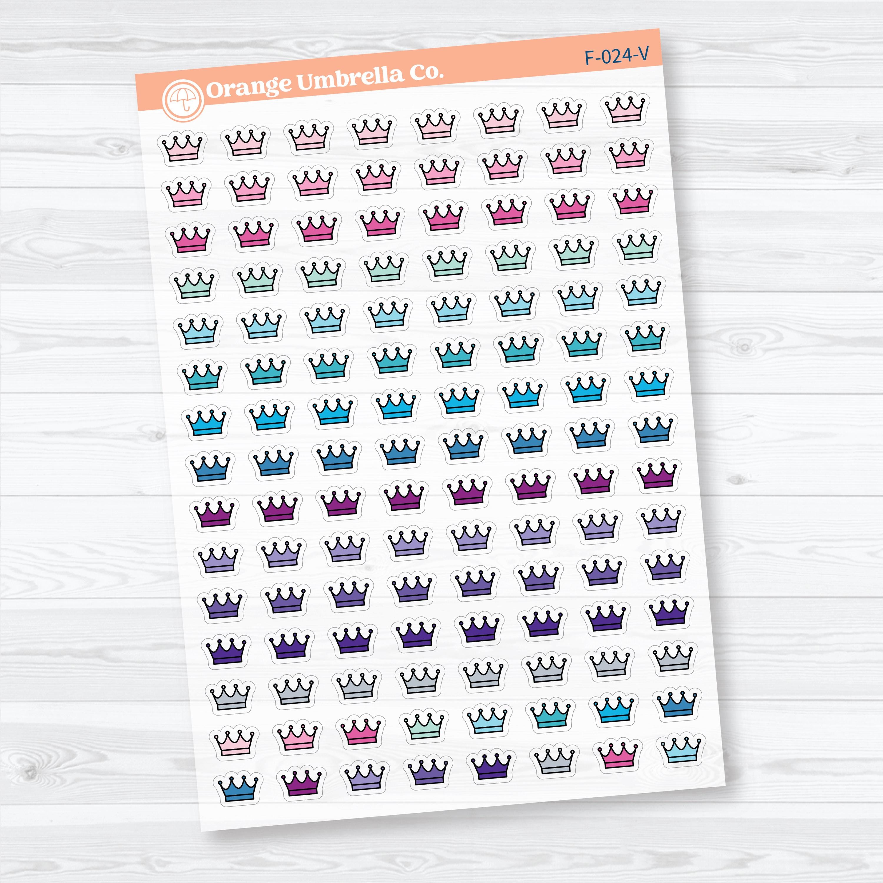 Crown Inductive Bible Study | Clear Matte Faith Icons Planner Stickers | F-024-CM
