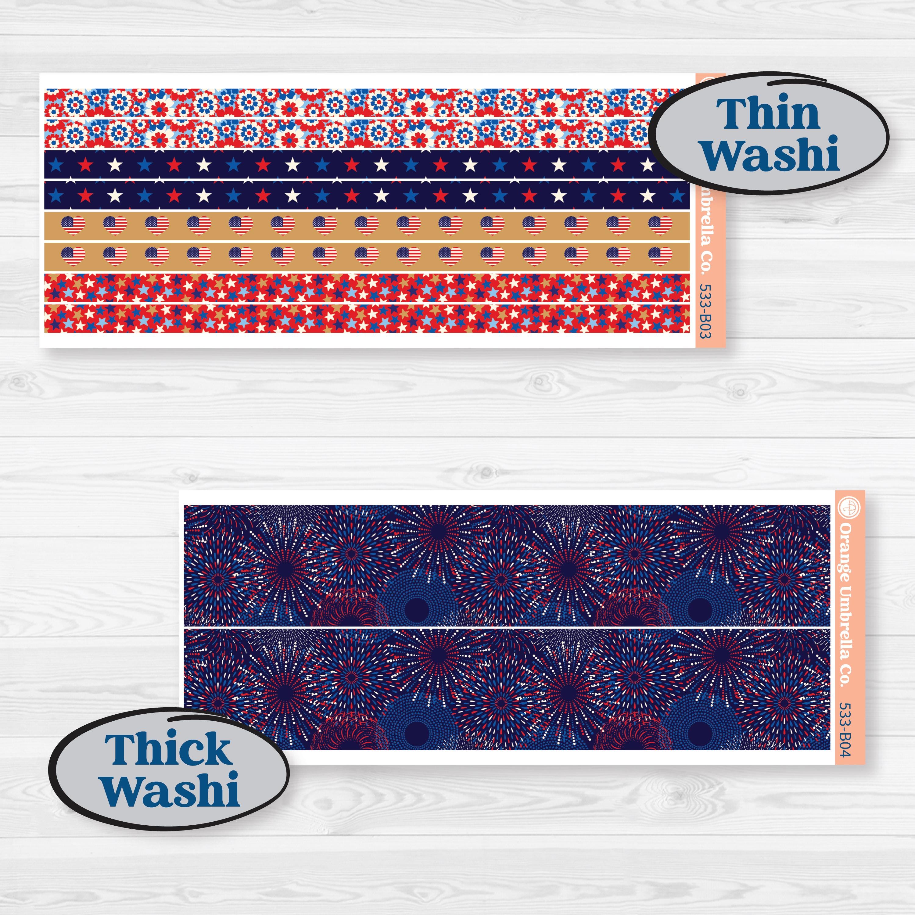 Fourth of July | Weekly Add-On Planner Kit Stickers | Red White & Kaboom | KIT-533-B