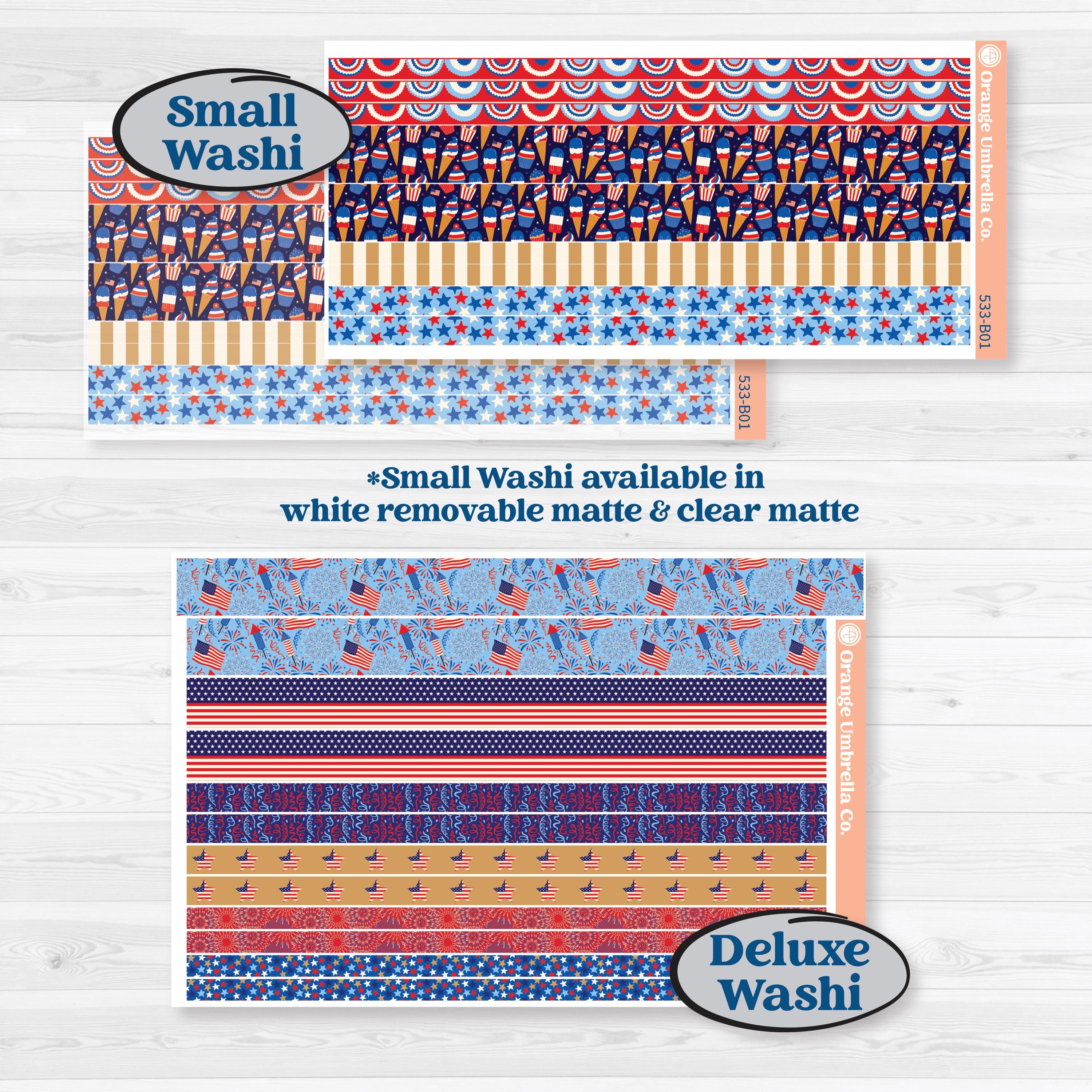 Fourth of July | Weekly Add-On Planner Kit Stickers | Red White & Kaboom | KIT-533-B