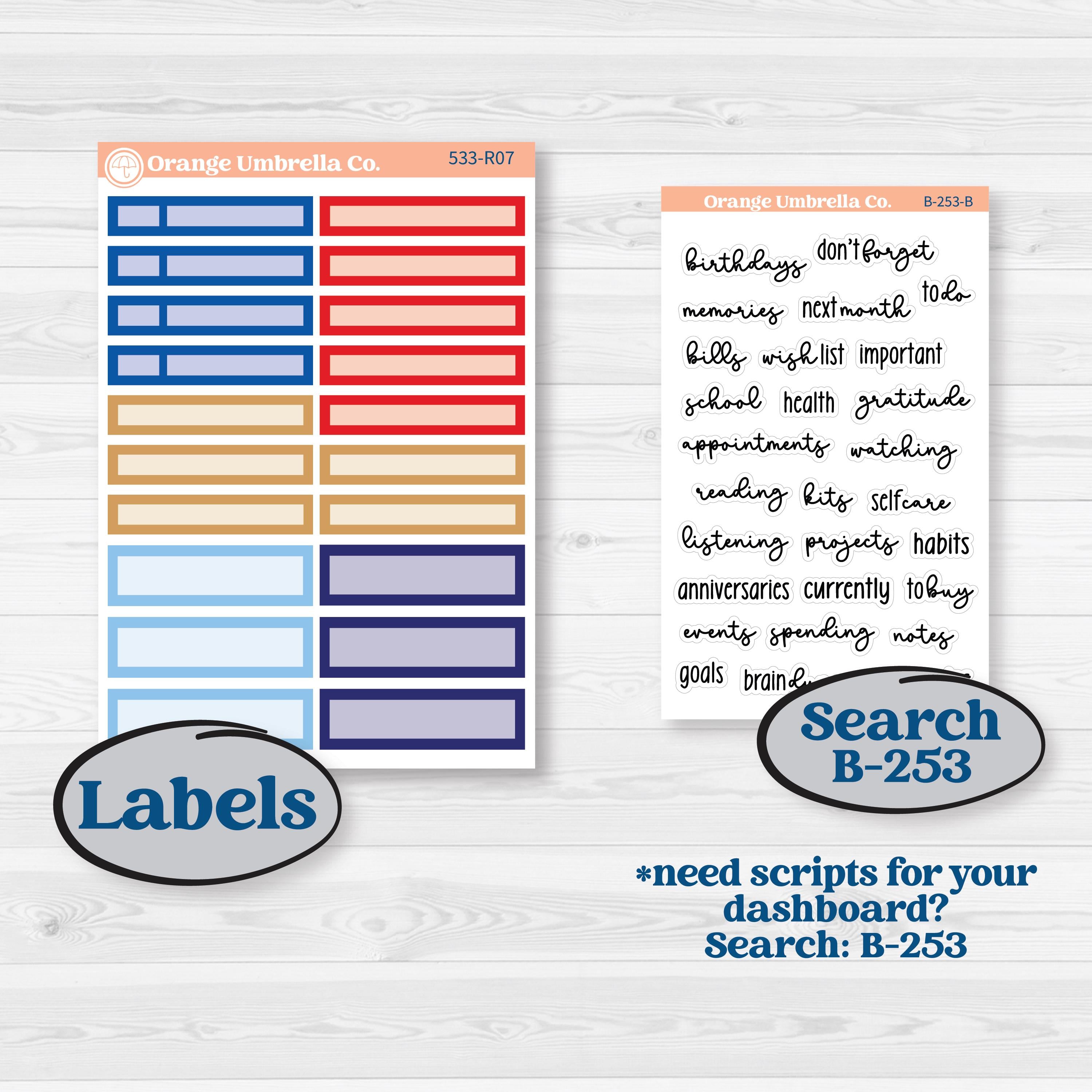 Fourth of July | 8.5x11 Plum Monthly + Dashboard Planner Kit Stickers | Red White & Kaboom | KIT-533-R