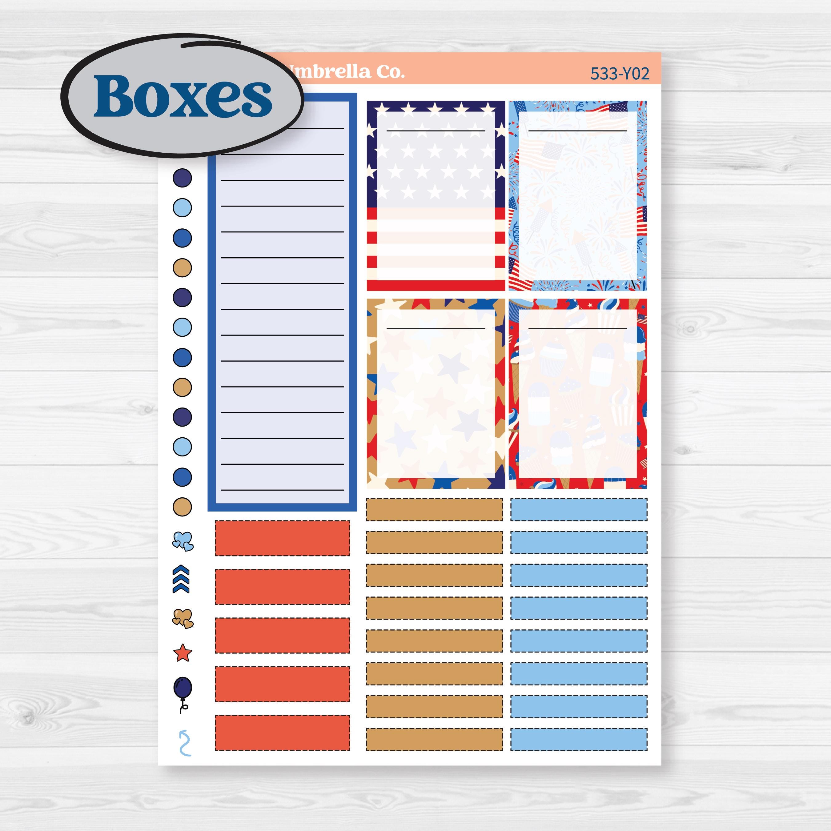 Fourth of July | Laurel Denise Scout Small Planner Kit Stickers | Red White & Kaboom | KIT-533-Y
