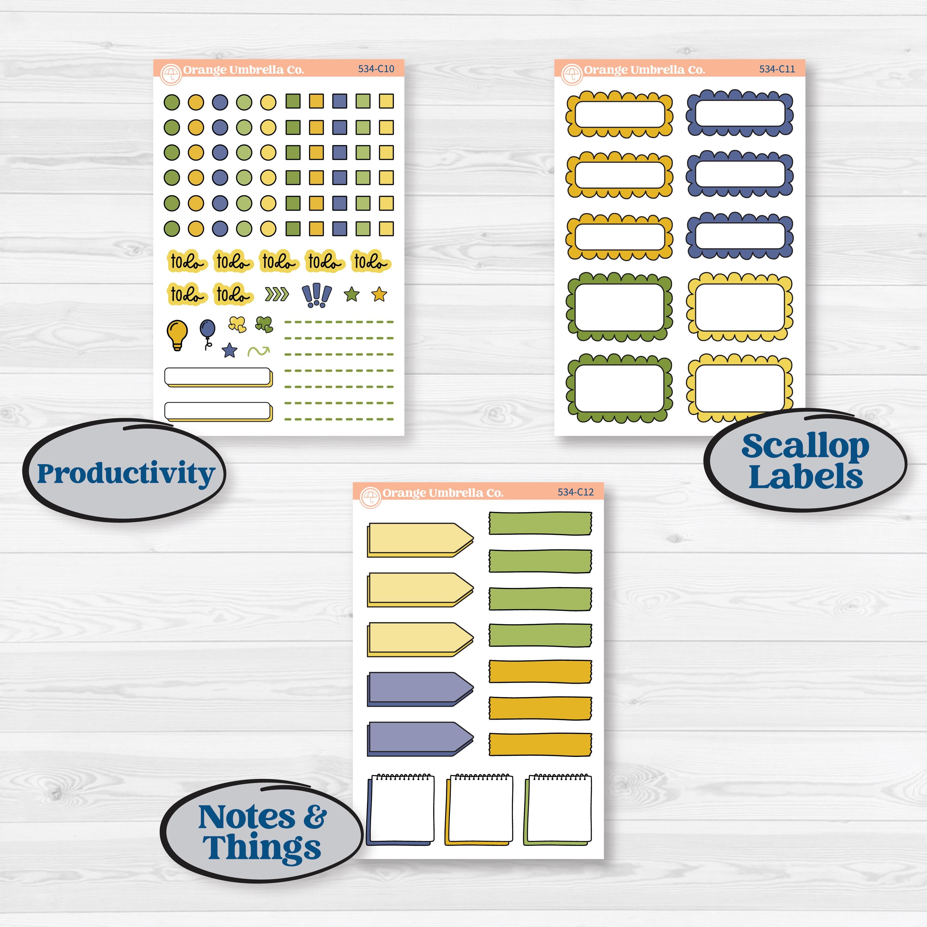 Summer Lemon Kit | Weekly Add-On Labels Planner Kit Stickers | Lemonade Stand | KIT-534-C