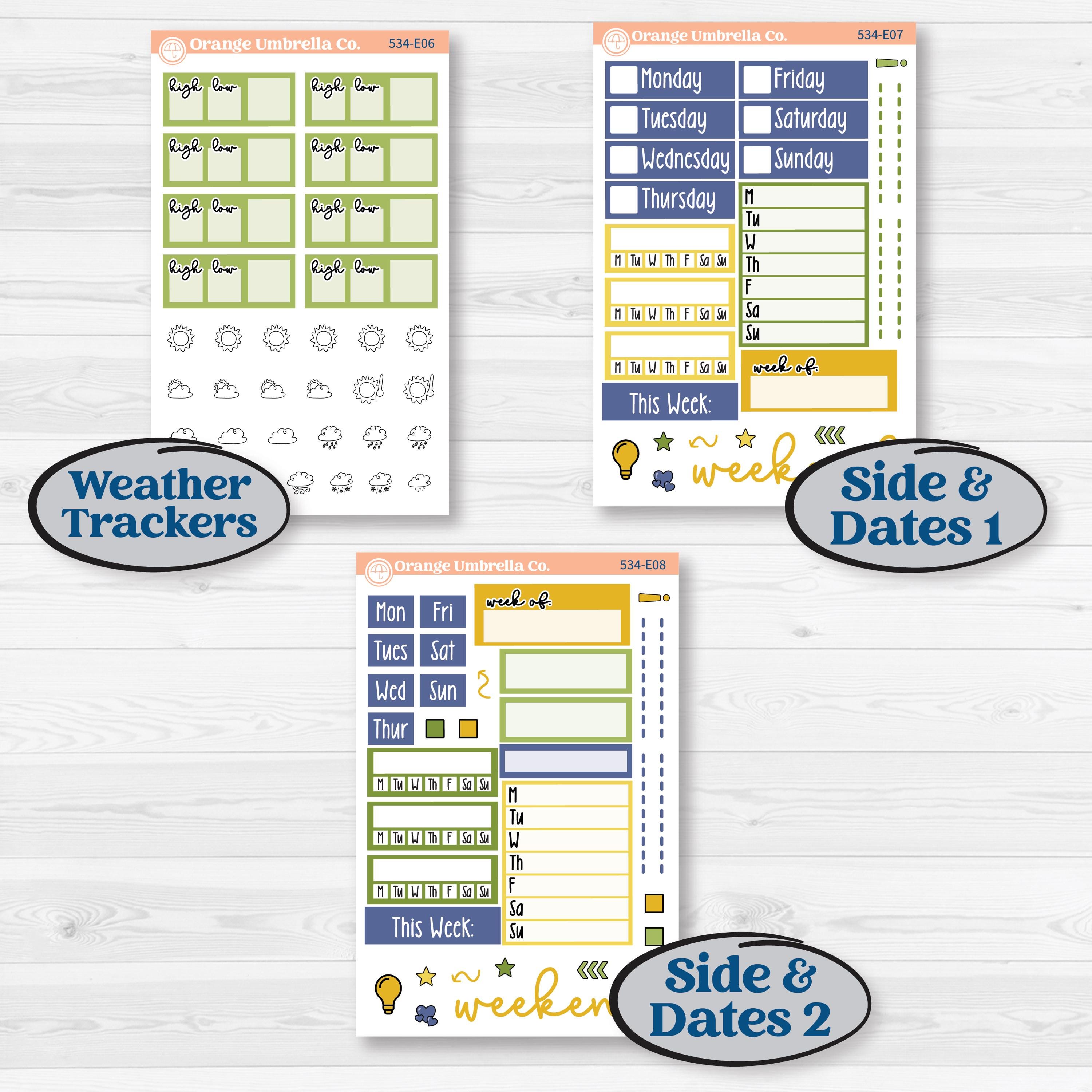 Summer Lemon Kit | Hobonichi Cousin Weekly & Daily Planner Kit Stickers | Lemonade Stand | KIT-534-E