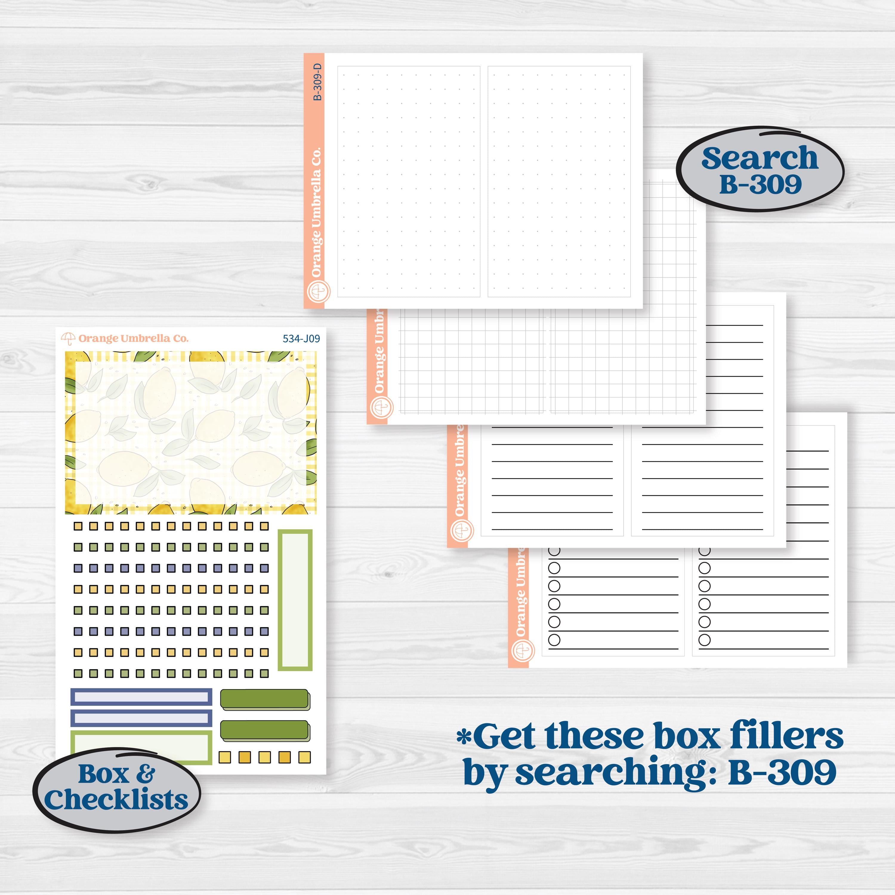 Summer Lemon Kit | A5 Daily Duo Planner Kit Stickers | Lemonade Stand | KIT-534-J