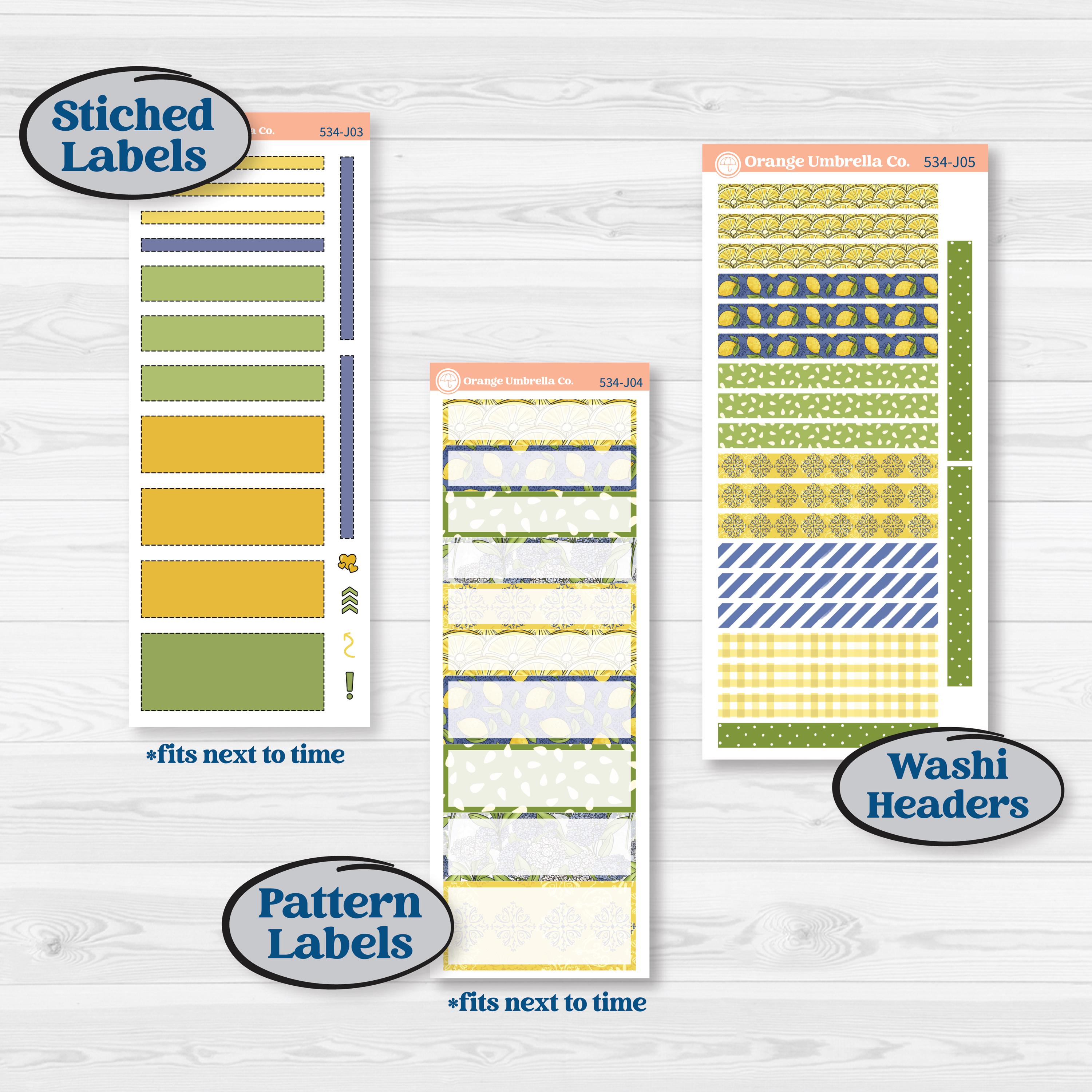 Summer Lemon Kit | A5 Daily Duo Planner Kit Stickers | Lemonade Stand | KIT-534-J