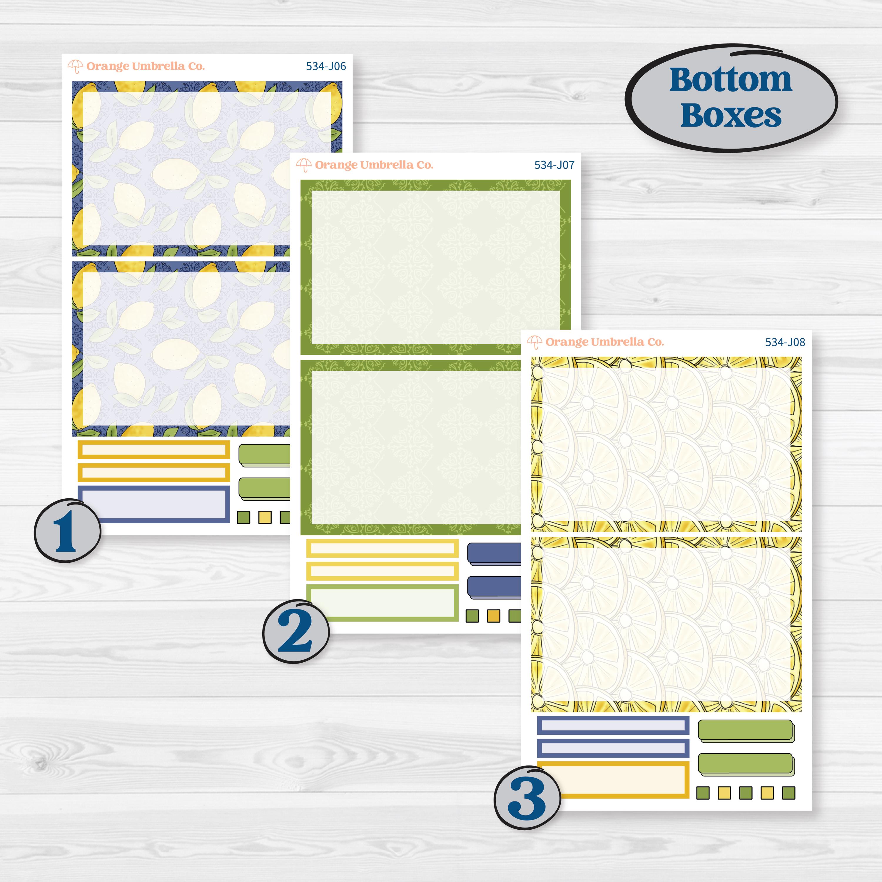 Summer Lemon Kit | A5 Daily Duo Planner Kit Stickers | Lemonade Stand | KIT-534-J