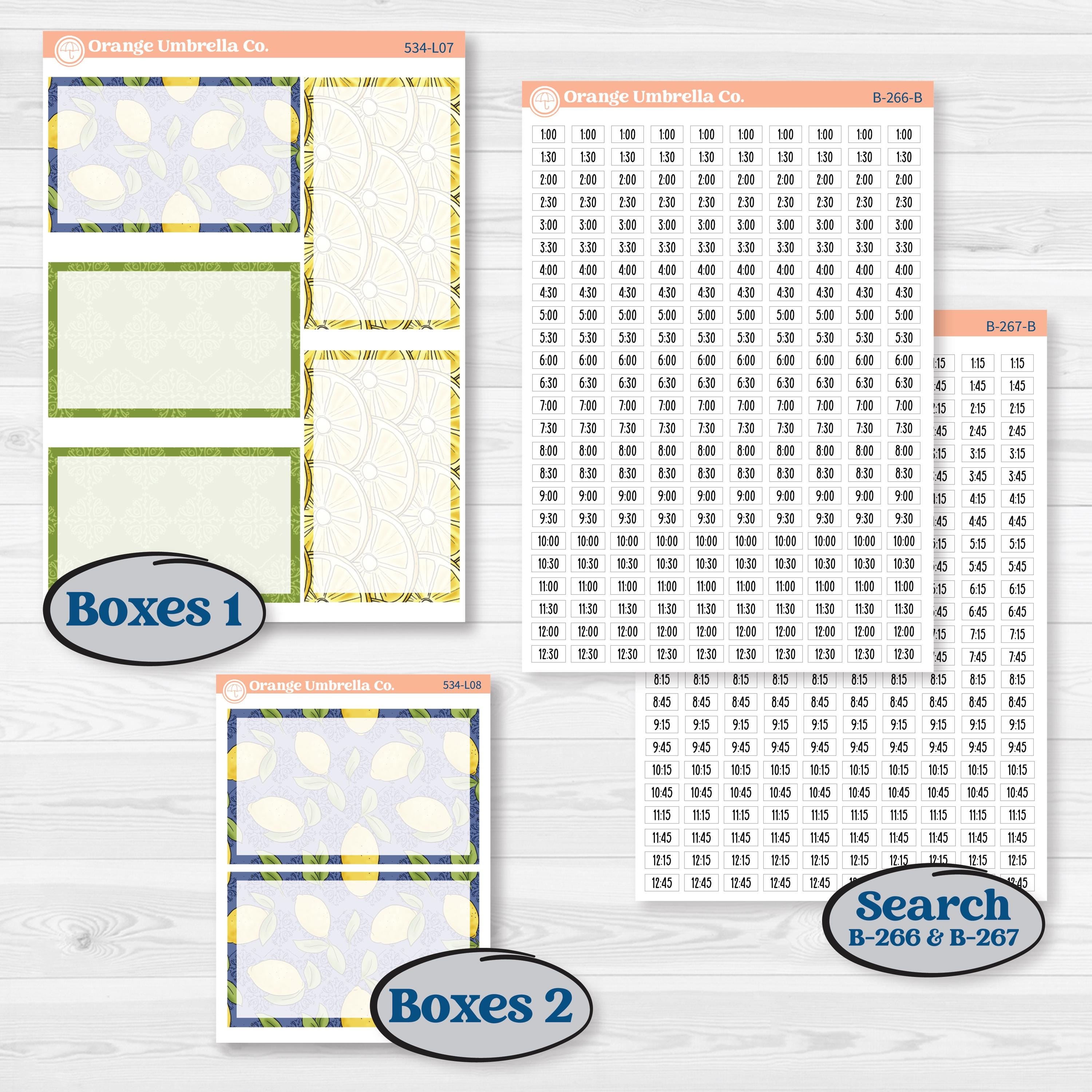 Summer Lemon Kit | 7x9 Plum Daily Planner Kit Stickers | Lemonade Stand | KIT-534-L