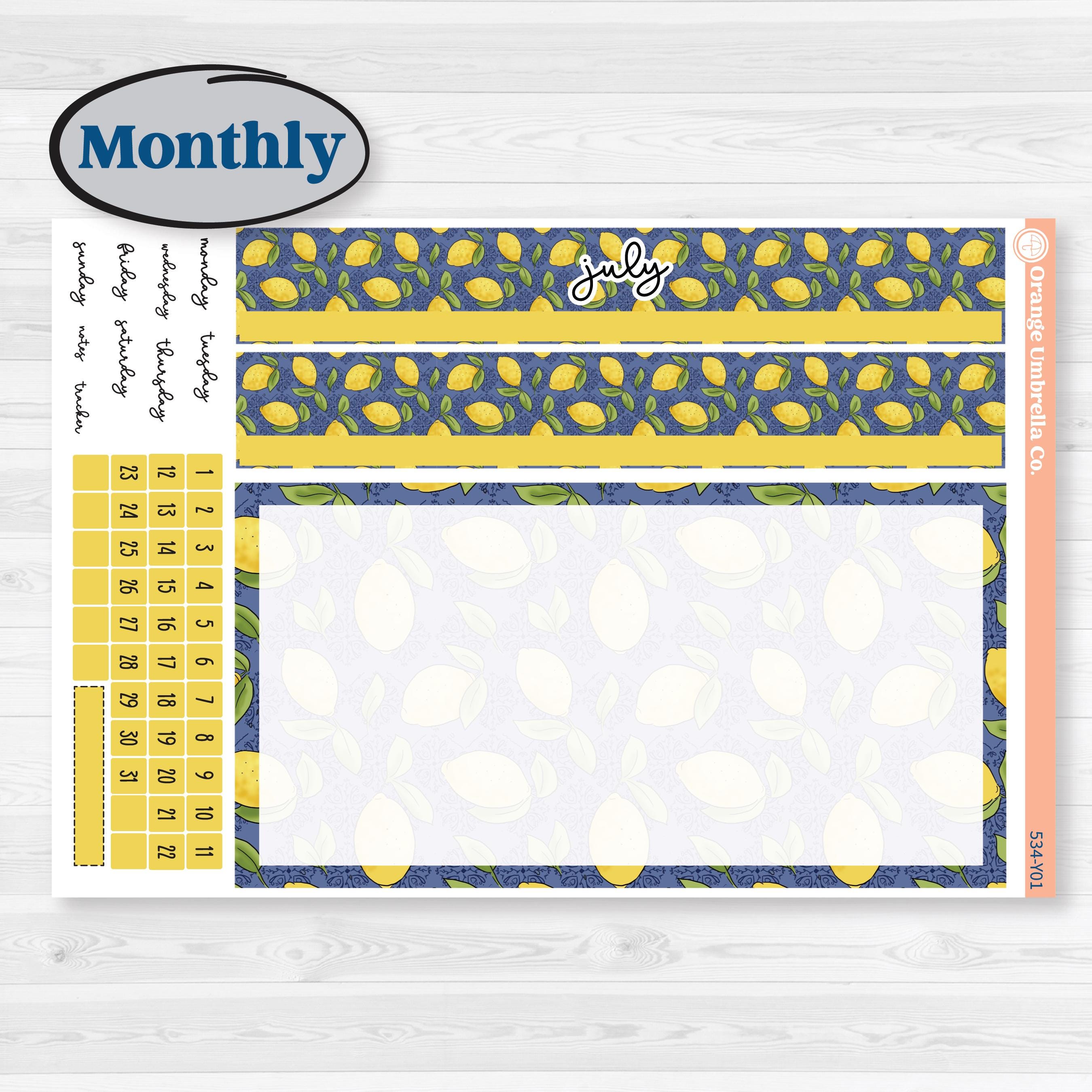 Summer Lemon Kit | Laurel Denise Scout Small Planner Kit Stickers | Lemonade Stand | KIT-534-Y