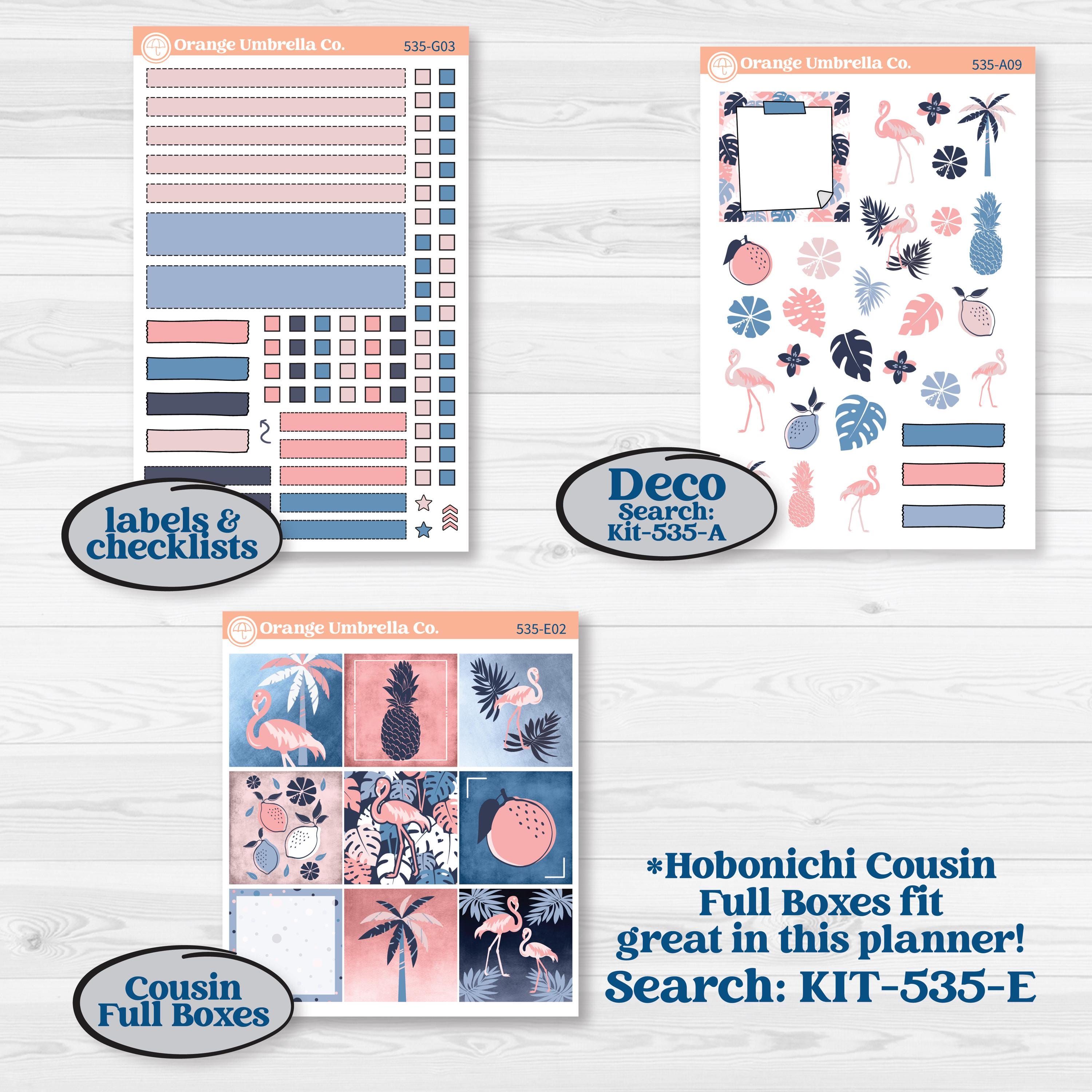 Tropical Flamingo | Erin Condren A5 Weekly Dashboard Planner Kit Stickers | Island Time | KIT-535-G4
