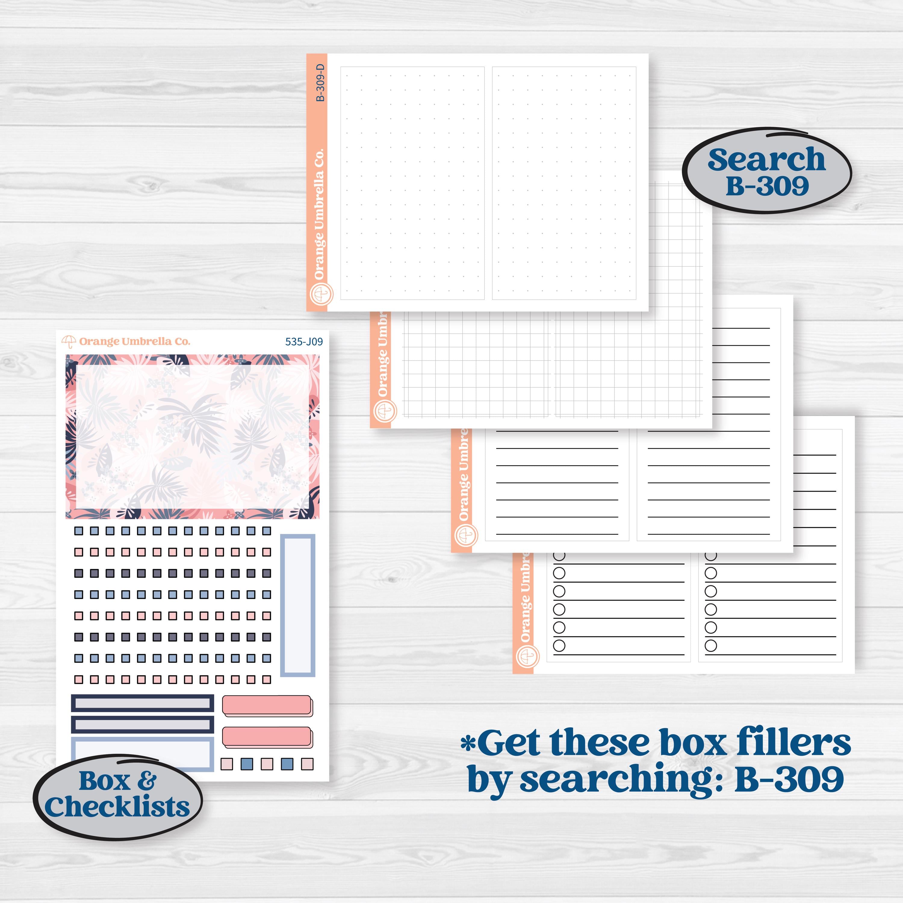 Tropical Flamingo | A5 Daily Duo Planner Kit Stickers | Island Time | KIT-535-J