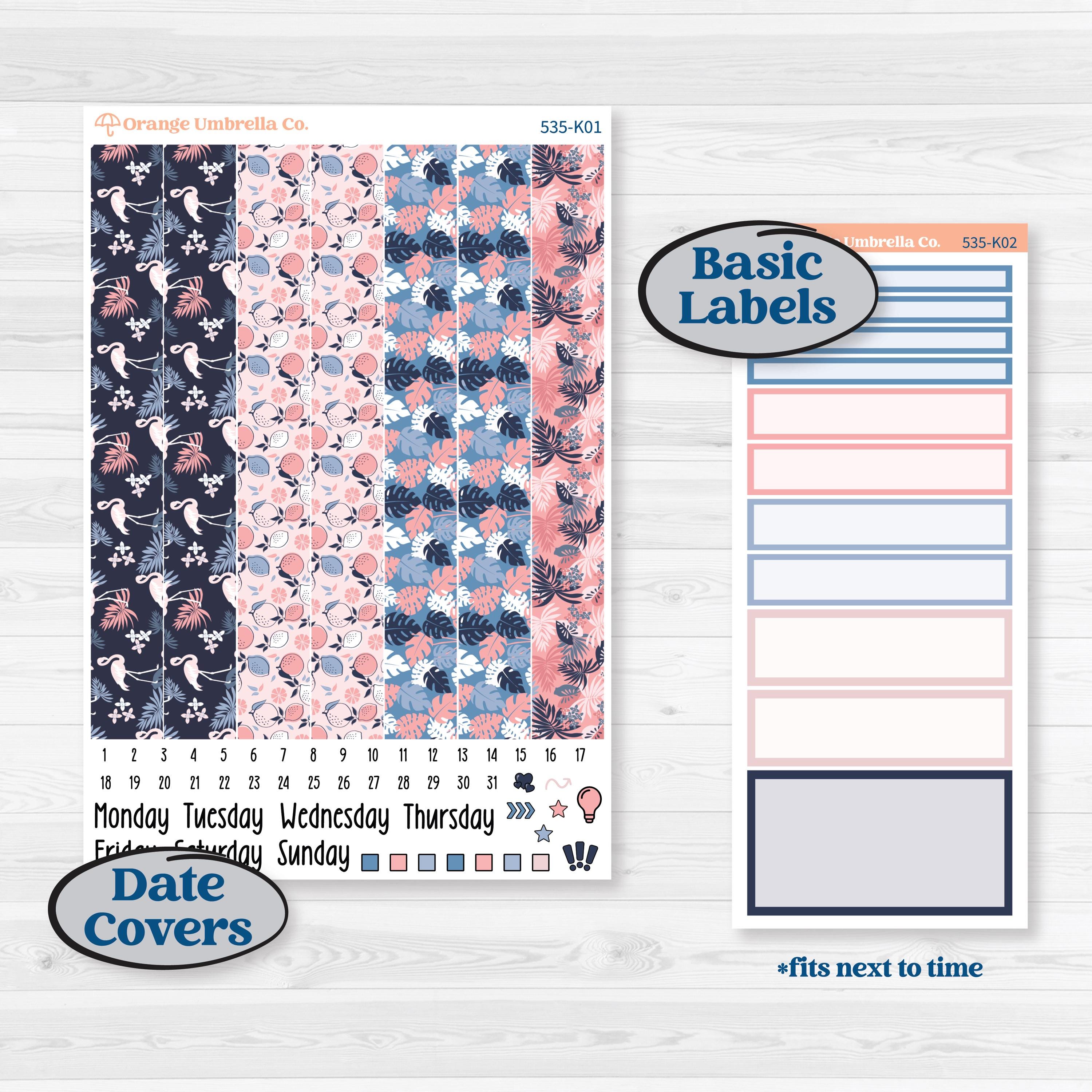 Tropical Flamingo | 7x9 Erin Condren Daily Duo Planner Kit Stickers | Island Time | KIT-535-K