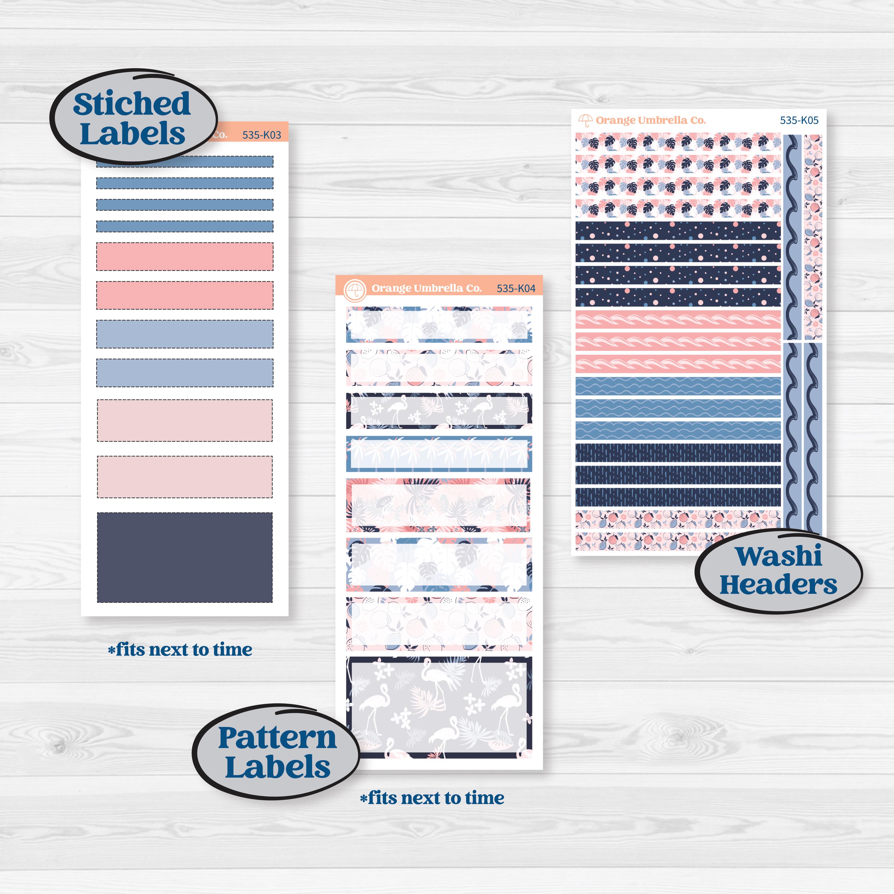 Tropical Flamingo | 7x9 Erin Condren Daily Duo Planner Kit Stickers | Island Time | KIT-535-K